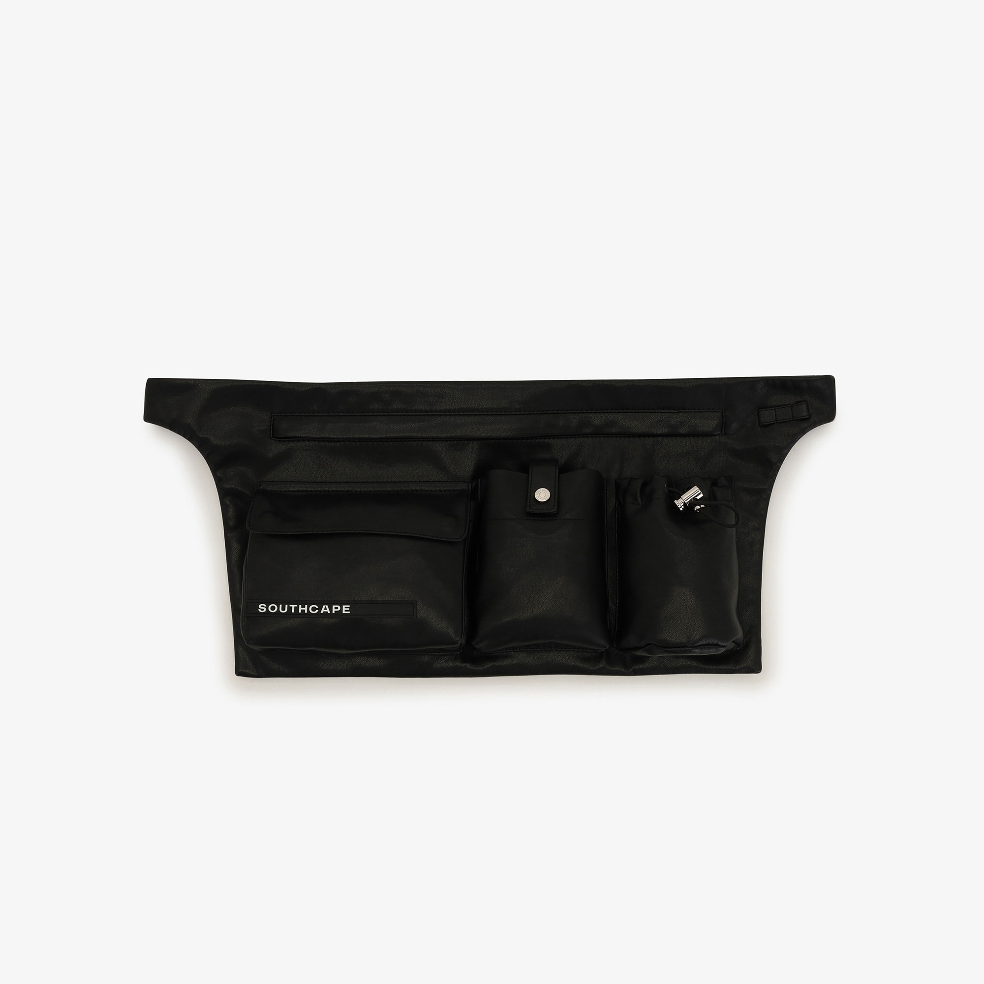 Eco Leather Multi-Pocket Belt Bag_BK