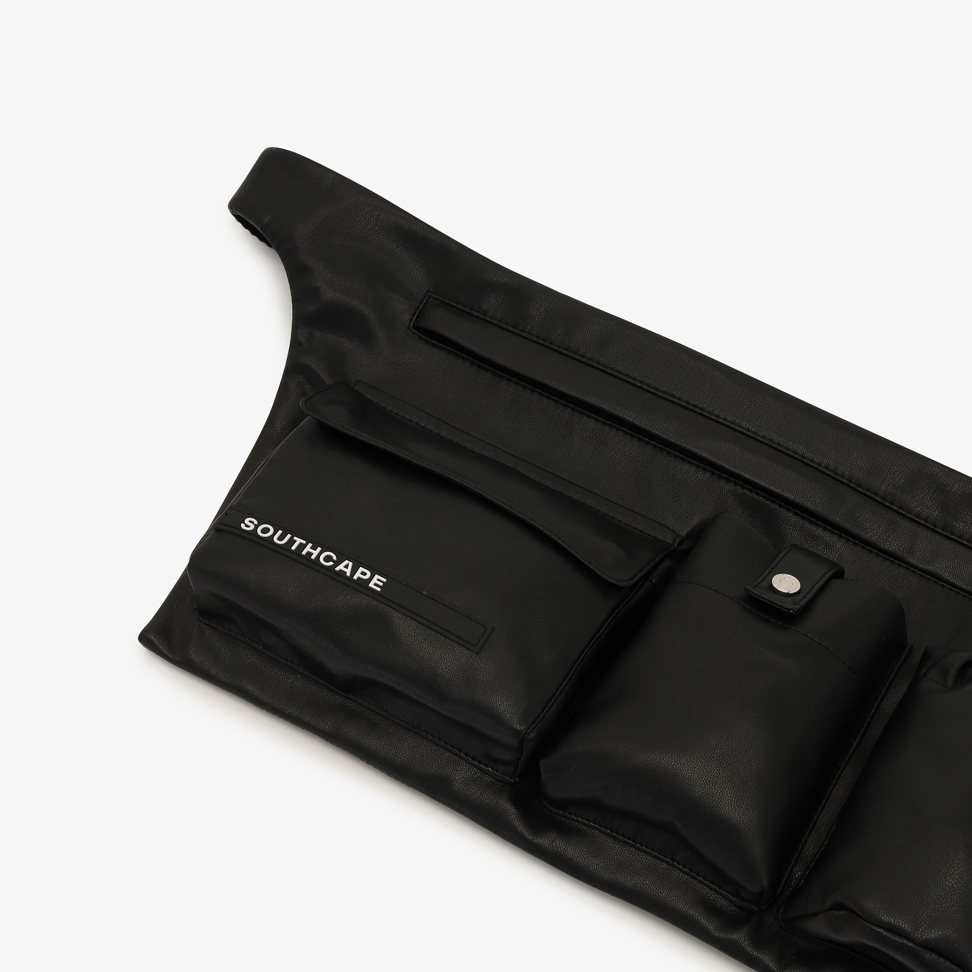 Eco Leather Multi-Pocket Belt Bag_BK