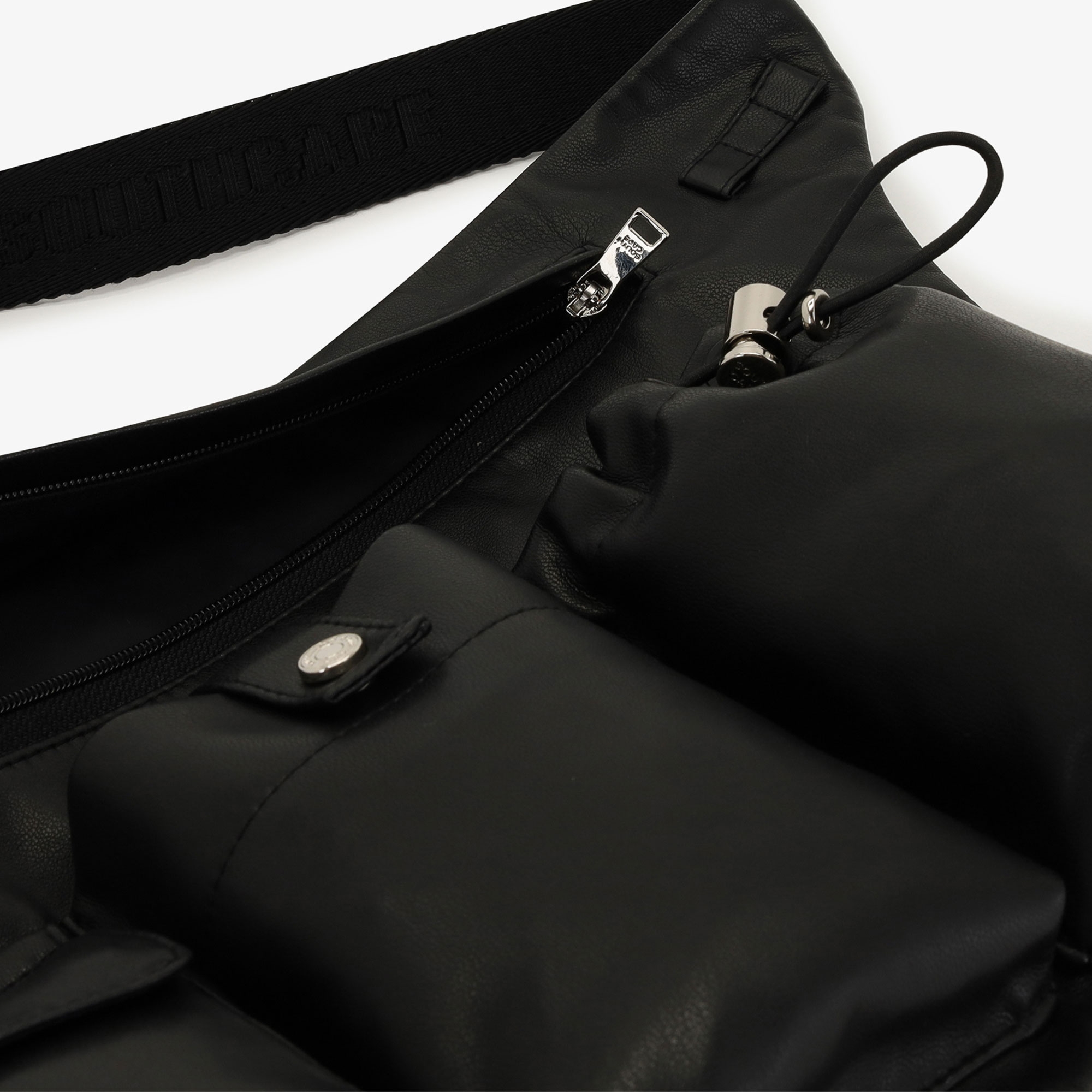 Eco Leather Multi-Pocket Belt Bag_BK