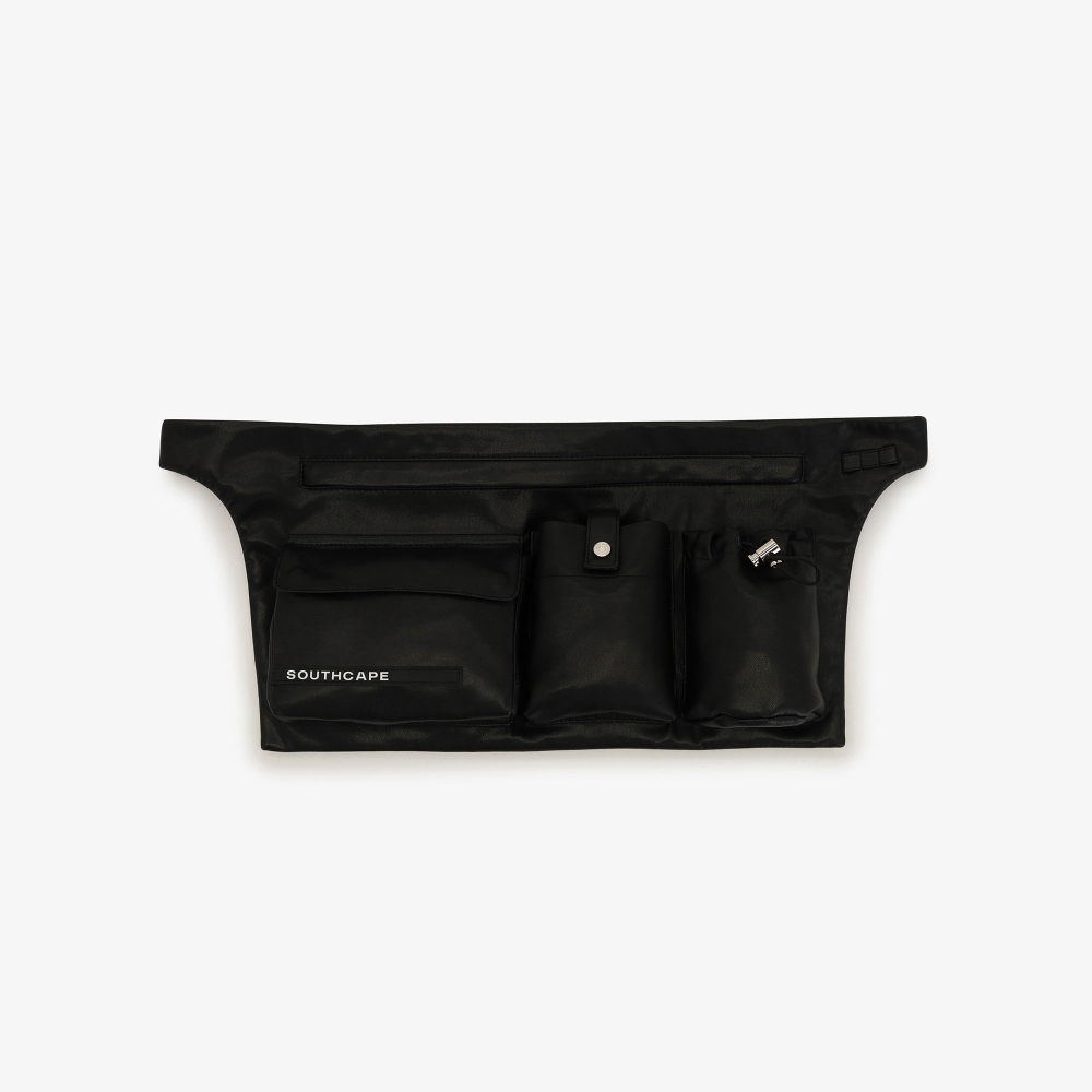 Eco Leather Multi-Pocket Belt Bag_BK
