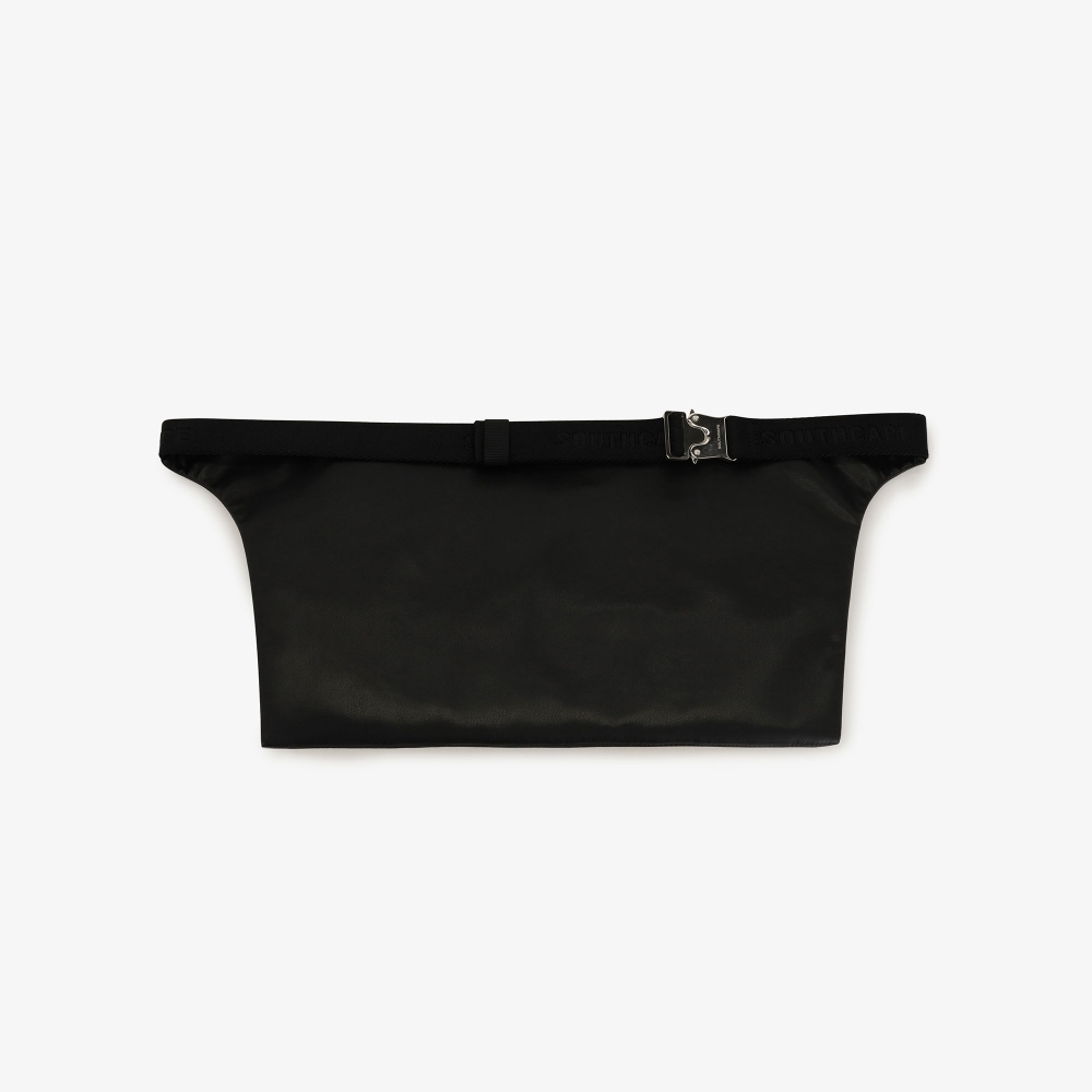 Eco Leather Multi-Pocket Belt Bag_BK