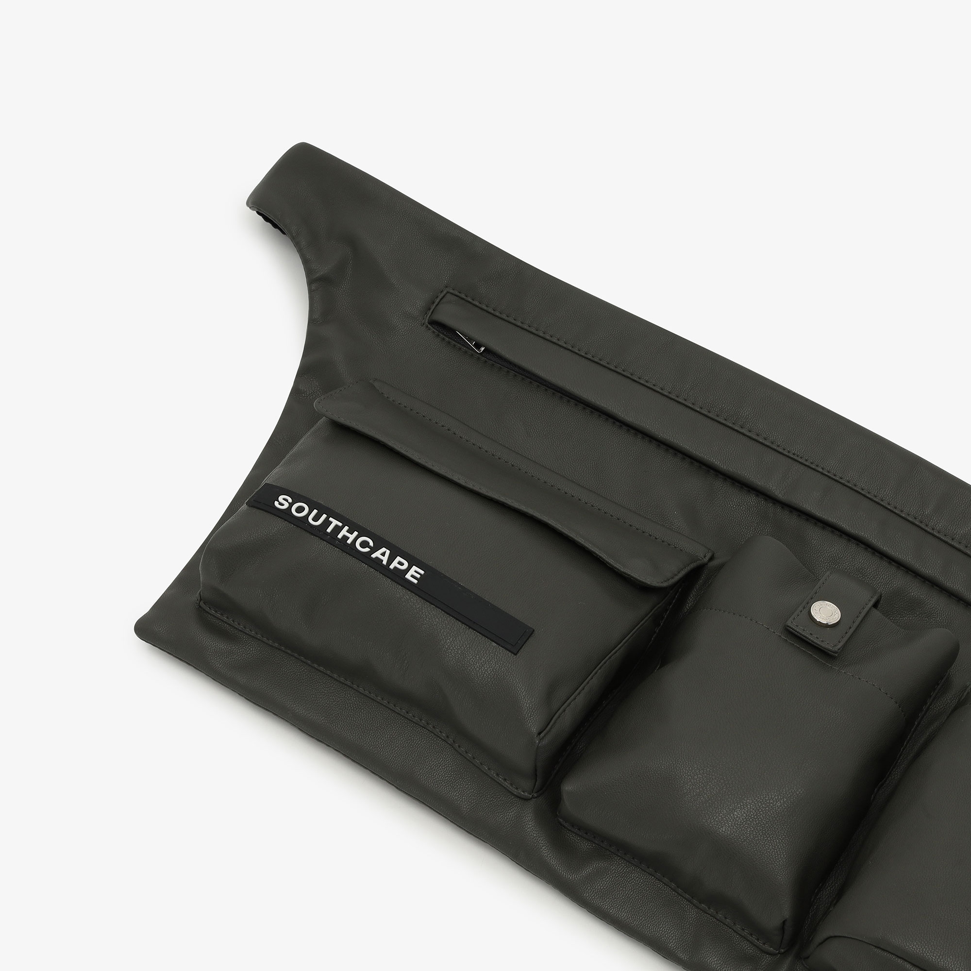 Eco Leather Multi-Pocket Belt Bag_DK