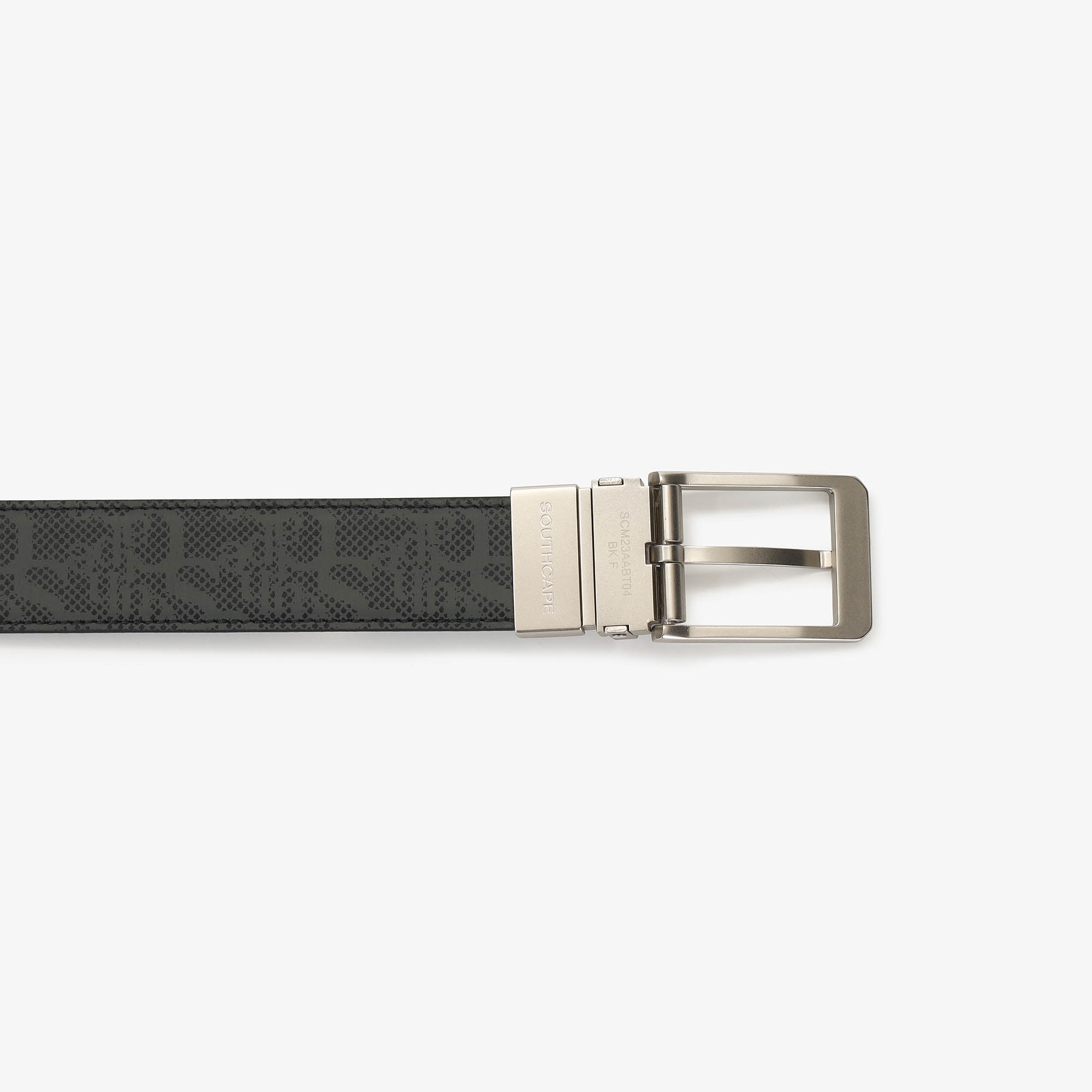 Llogo Printed Leather Belt_BK