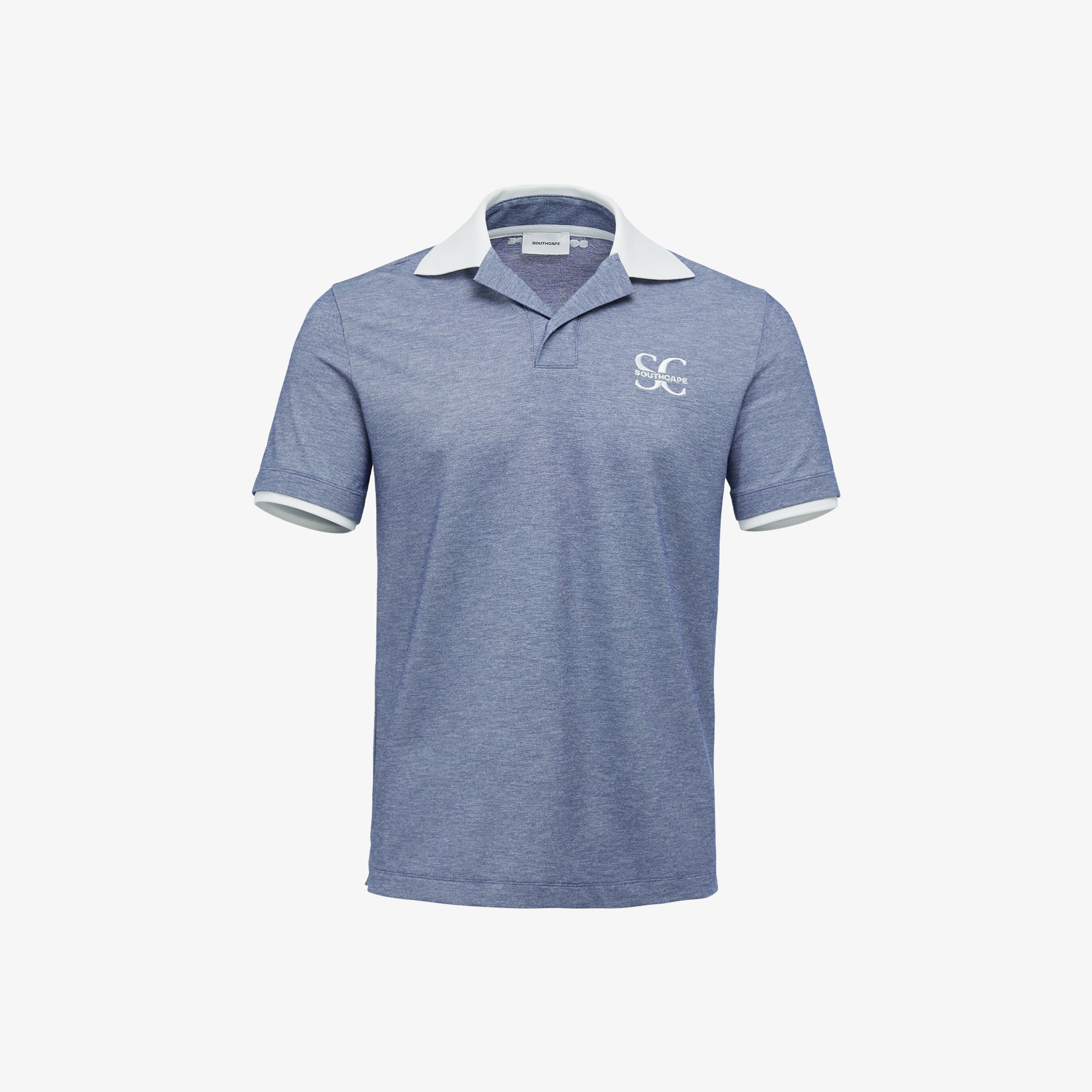 Open Collar Short Sleeve T-shirt_BL