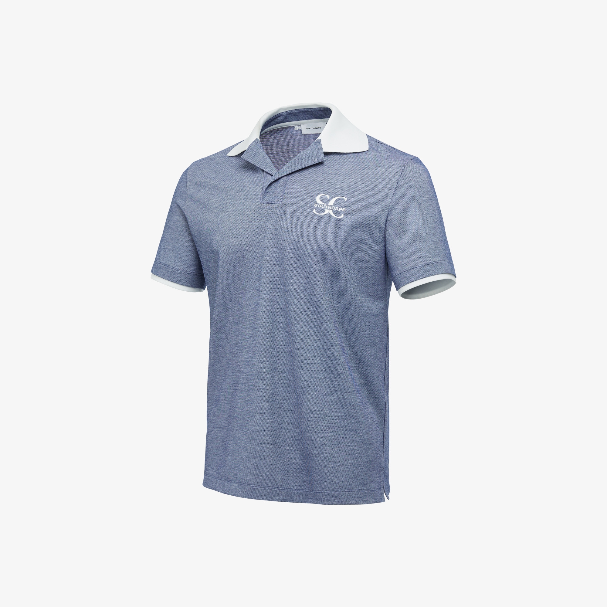 Open Collar Short Sleeve T-shirt_BL