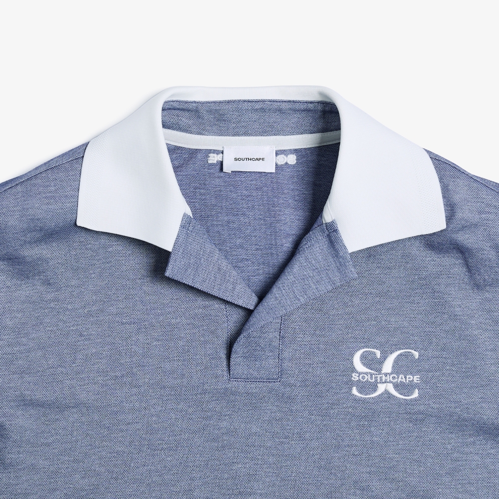 Open Collar Short Sleeve T-shirt_BL