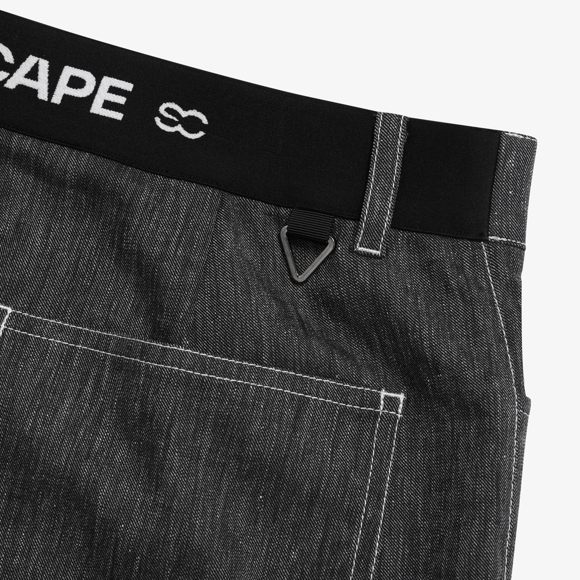 Linen Blend Denim Shorts_DA