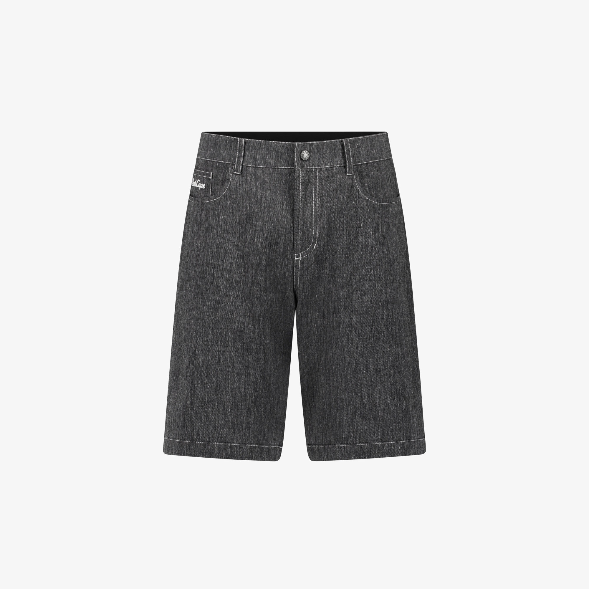 Linen Blend Denim Shorts_DA