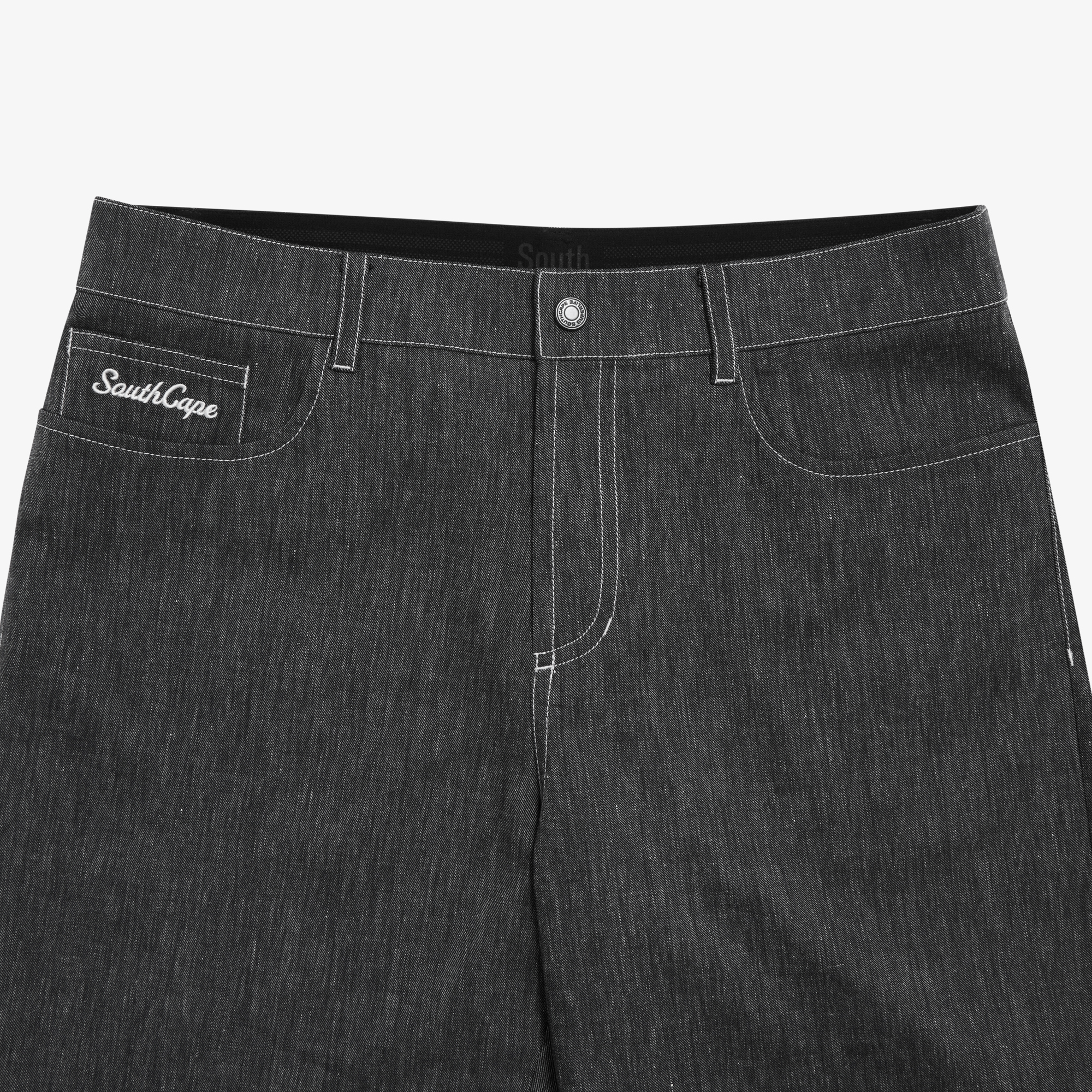 Linen Blend Denim Shorts_DA