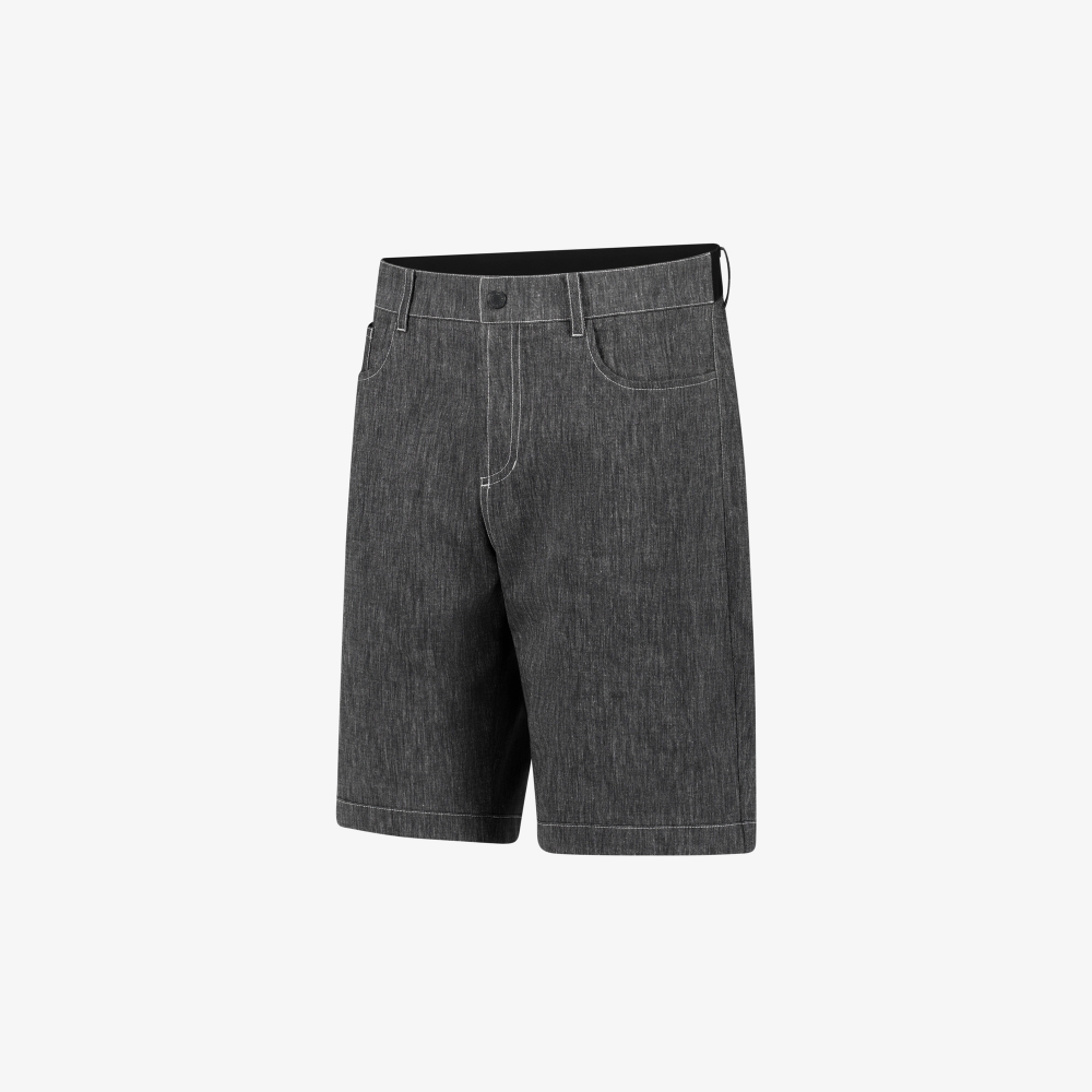 Linen Blend Denim Shorts_DA