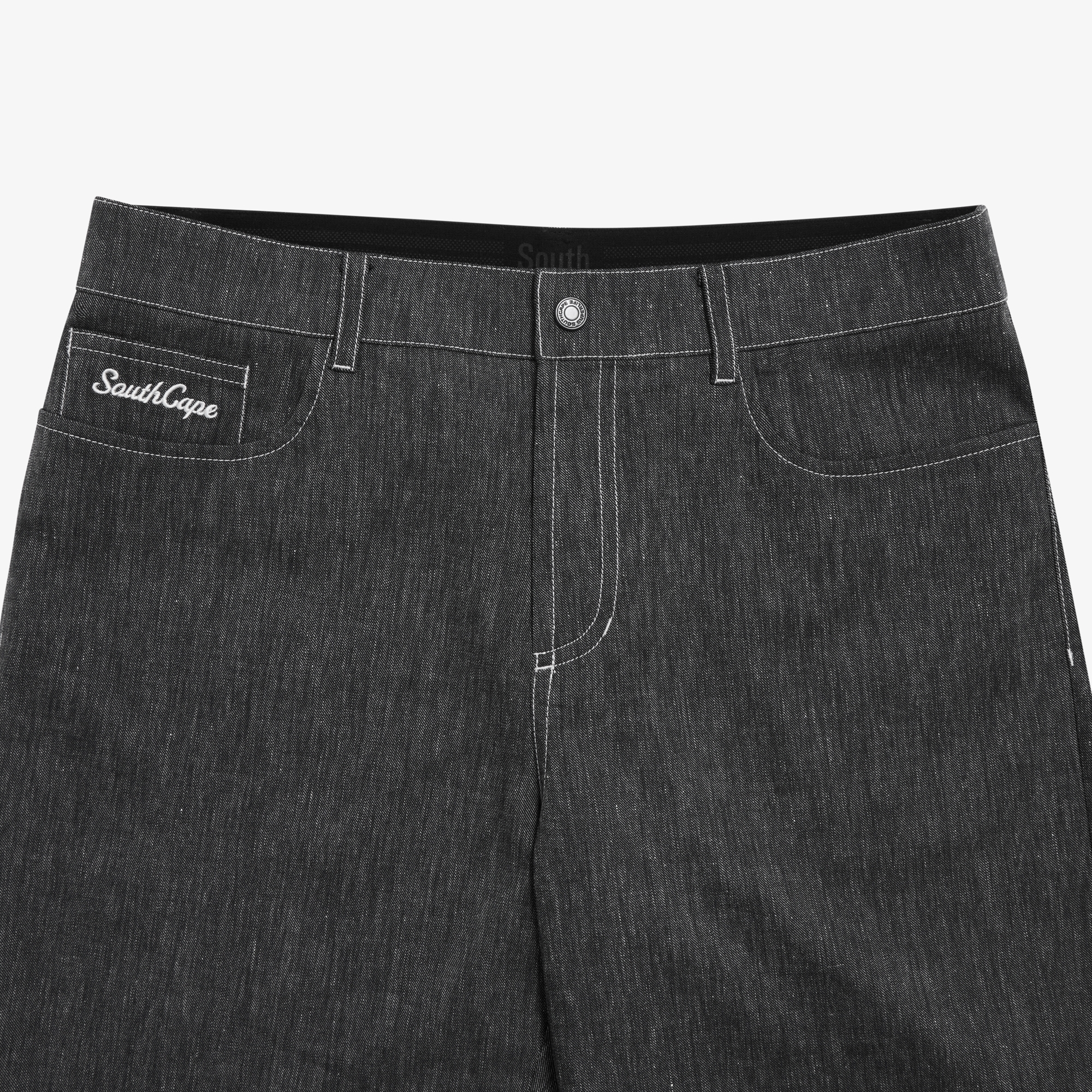 Linen Blend Denim Shorts_DA