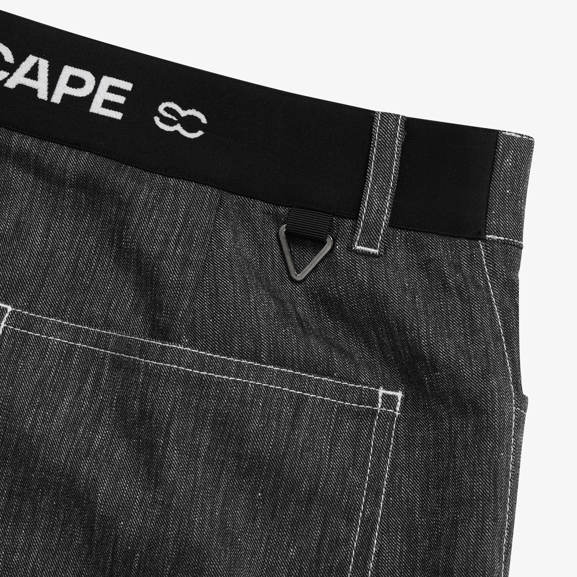 Linen Blend Denim Shorts_DA