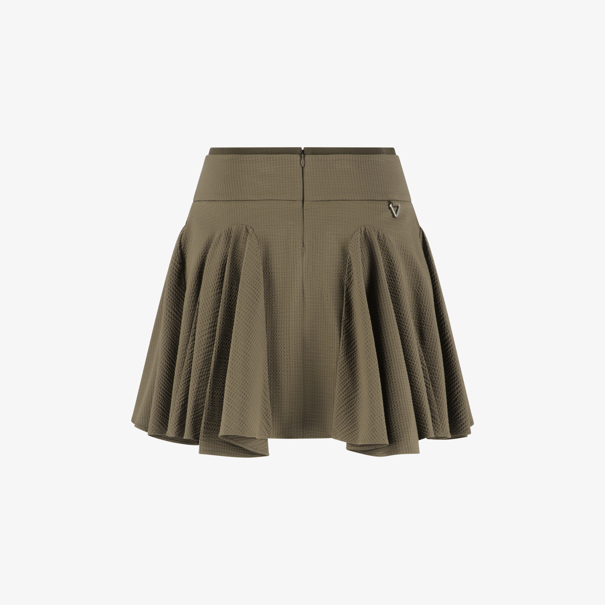 Slim Waistband Waffle Textured Skirt_BR
