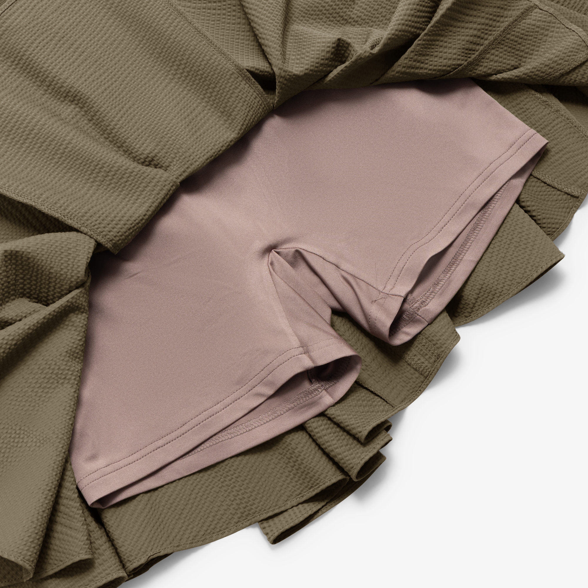 Slim Waistband Waffle Textured Skirt_BR