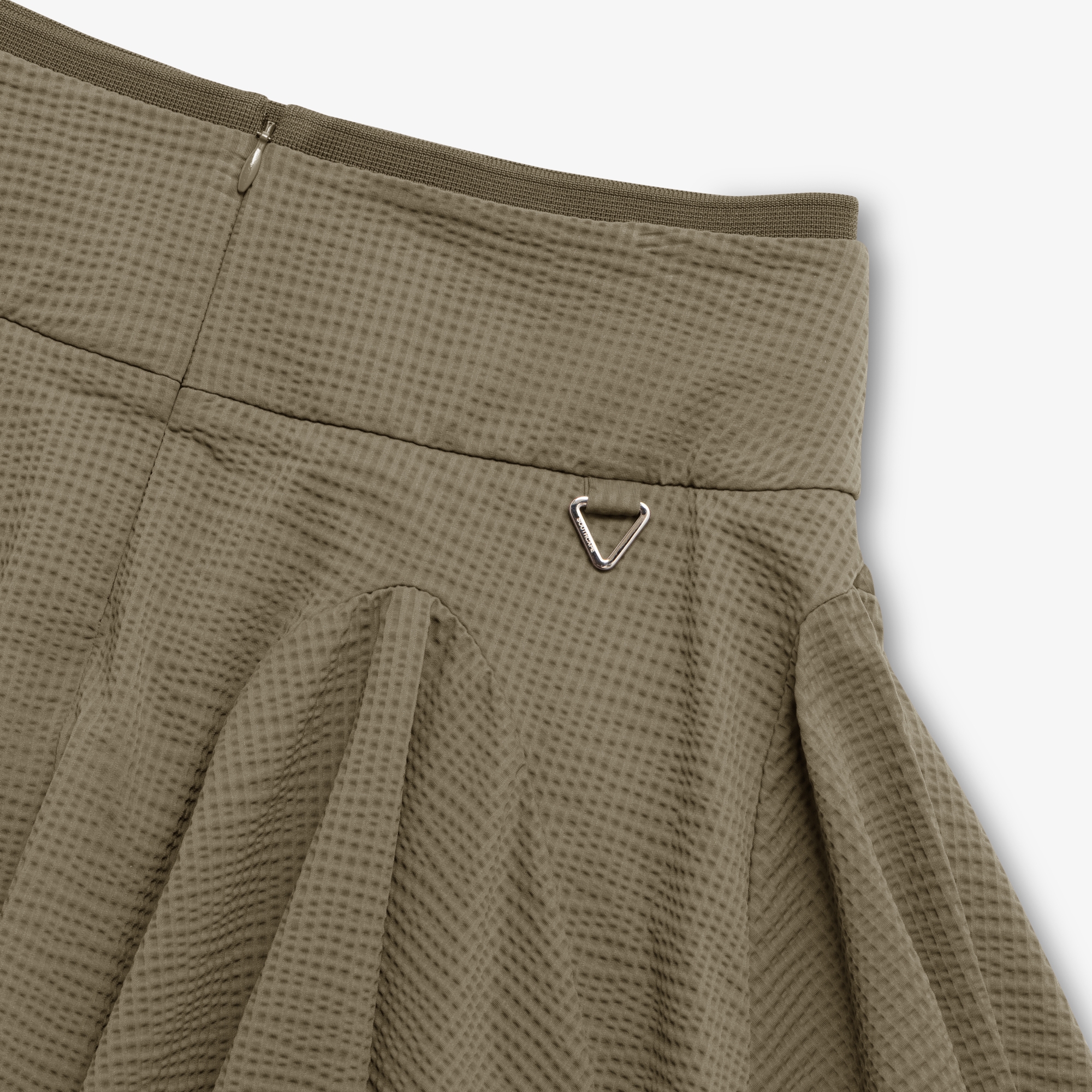 Slim Waistband Waffle Textured Skirt_BR