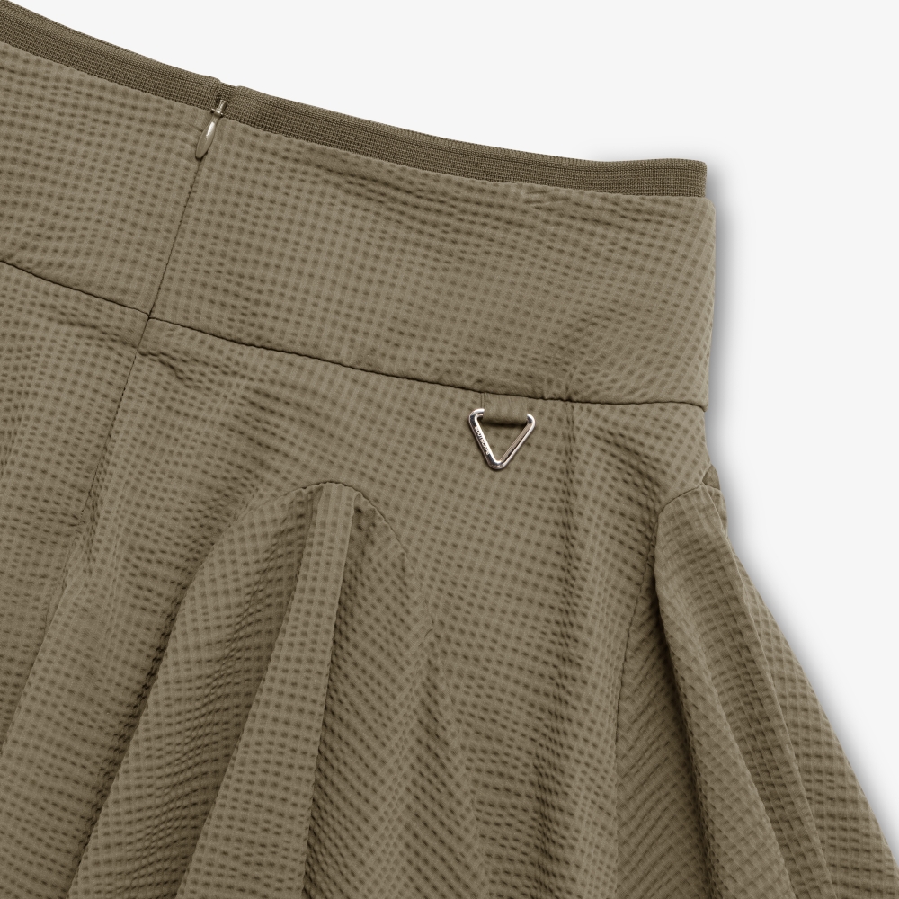 Slim Waistband Waffle Textured Skirt_BR