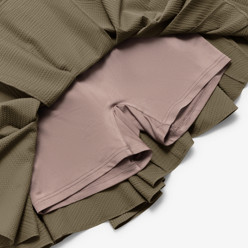 Slim Waistband Waffle Textured Skirt_BR