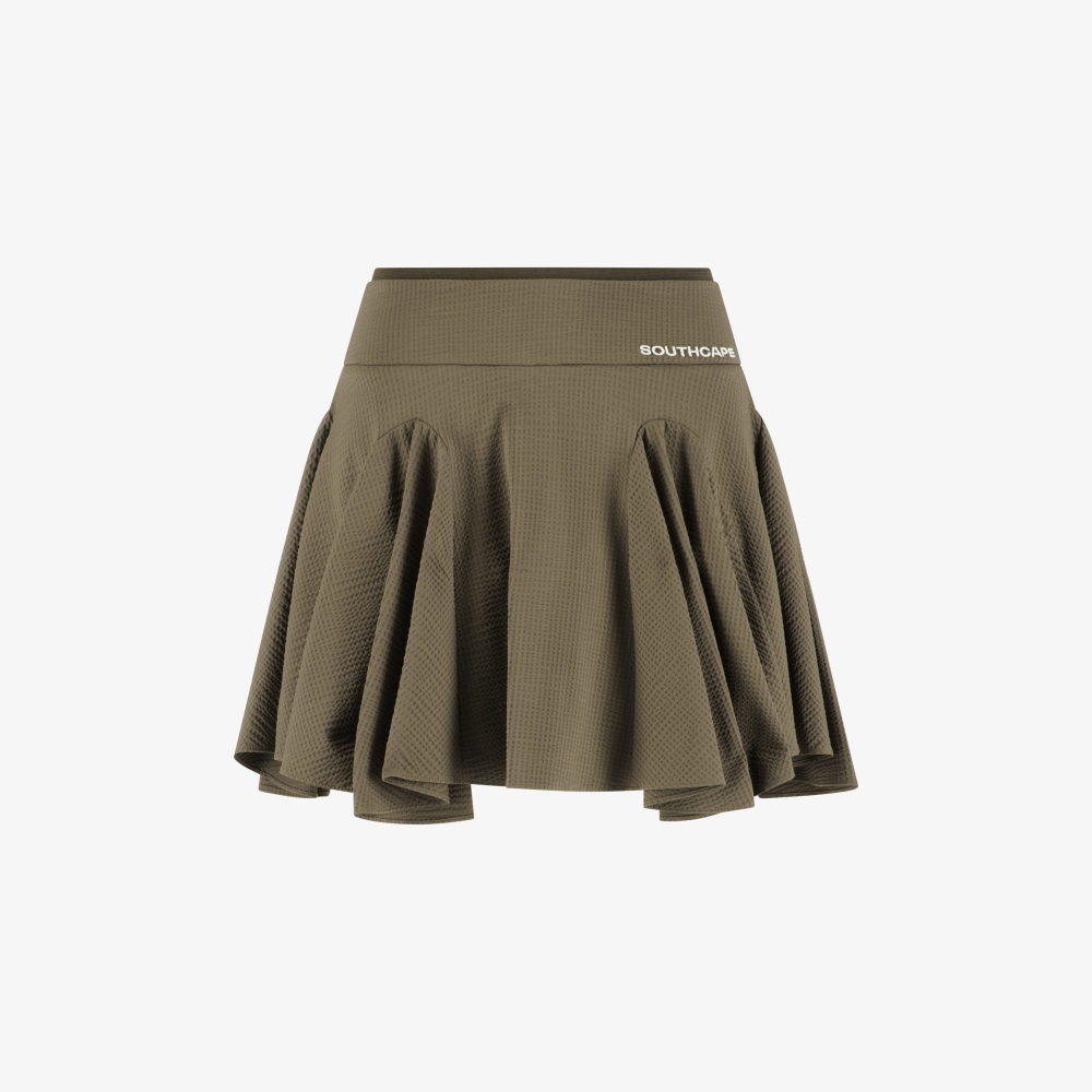 Slim Waistband Waffle Textured Skirt_BR