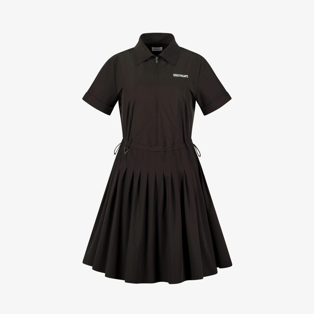 Stretch Woven Pleated Dress_DW