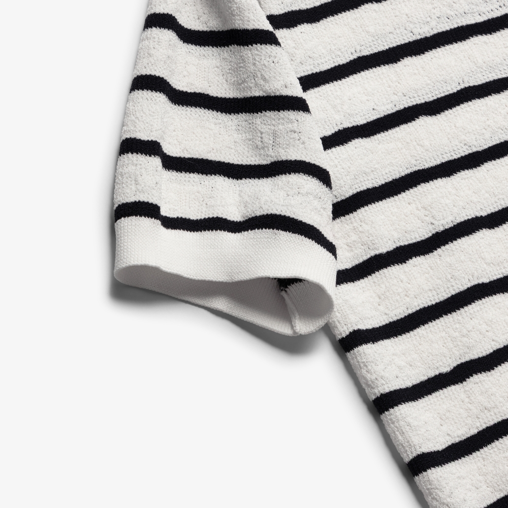 Stripe Sailor Collar Zip-Up Cardigan_CR