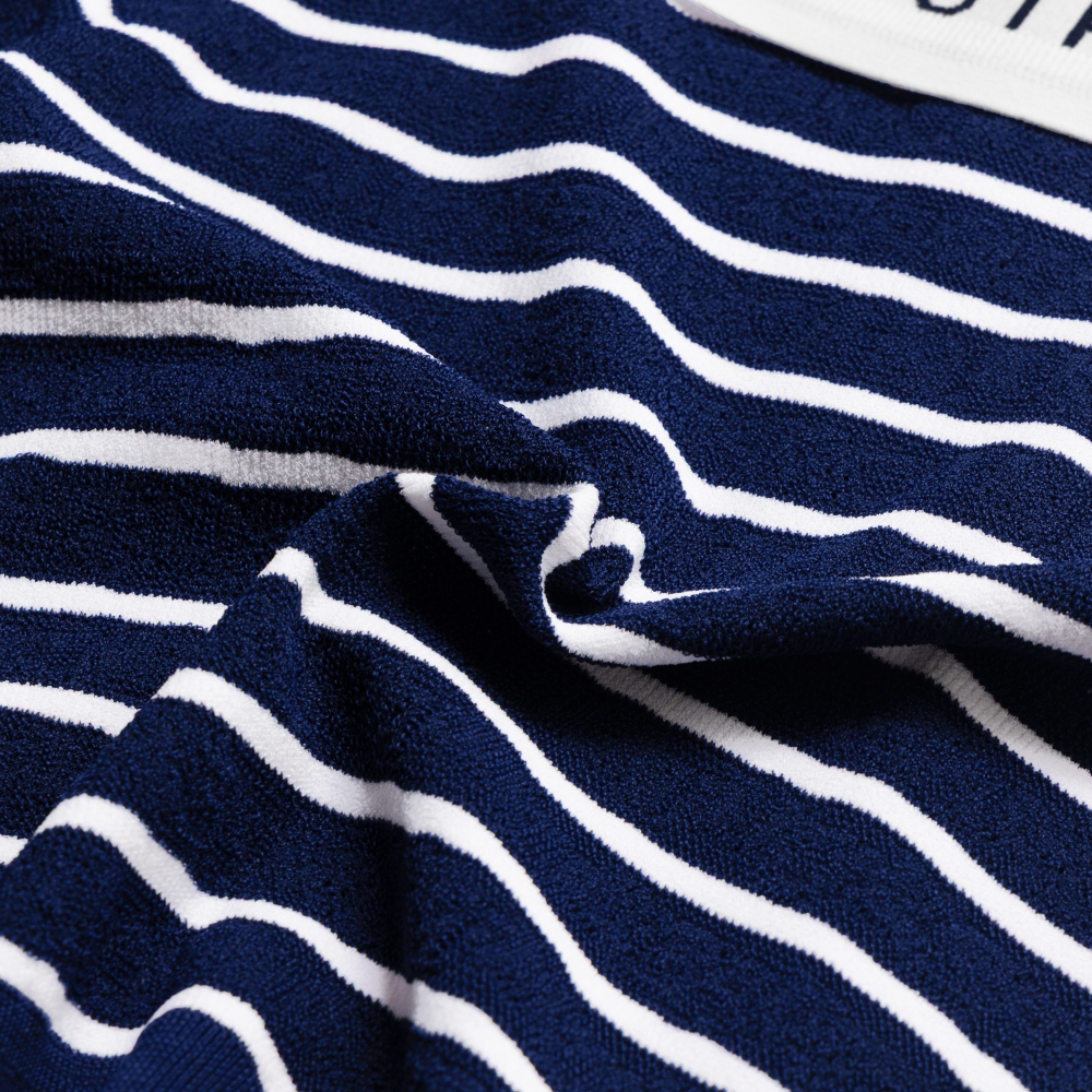 Stripe Sailor Collar Zip-Up Cardigan_NA