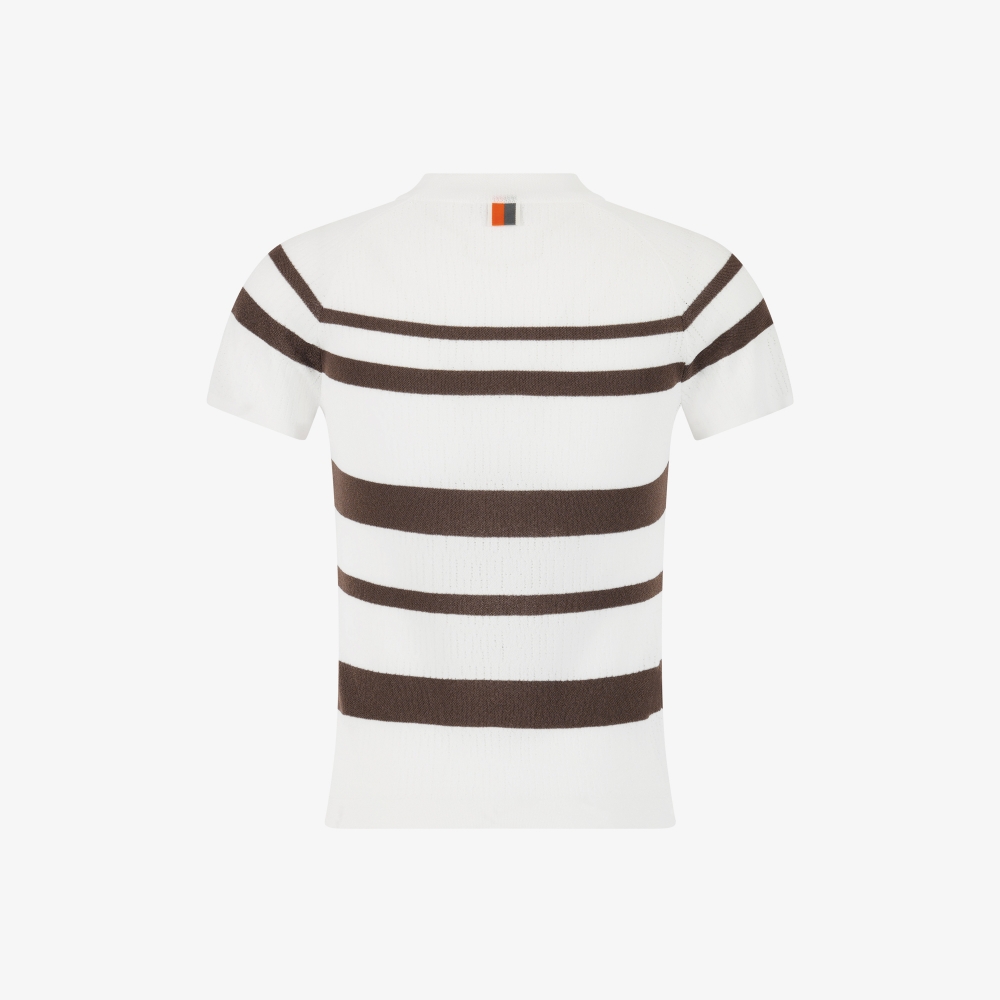 Marine Stripe Short Sleeve Cool-Touch Knit_BR