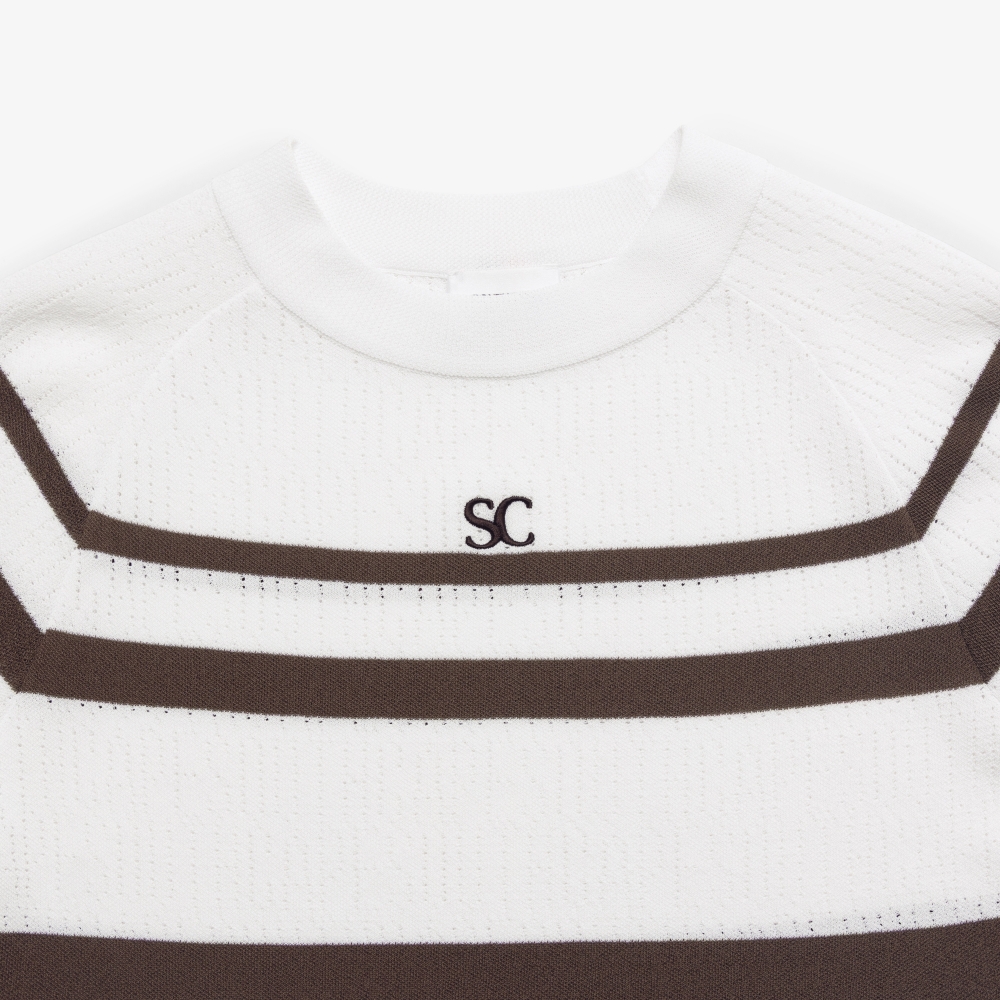 Marine Stripe Short Sleeve Cool-Touch Knit_BR