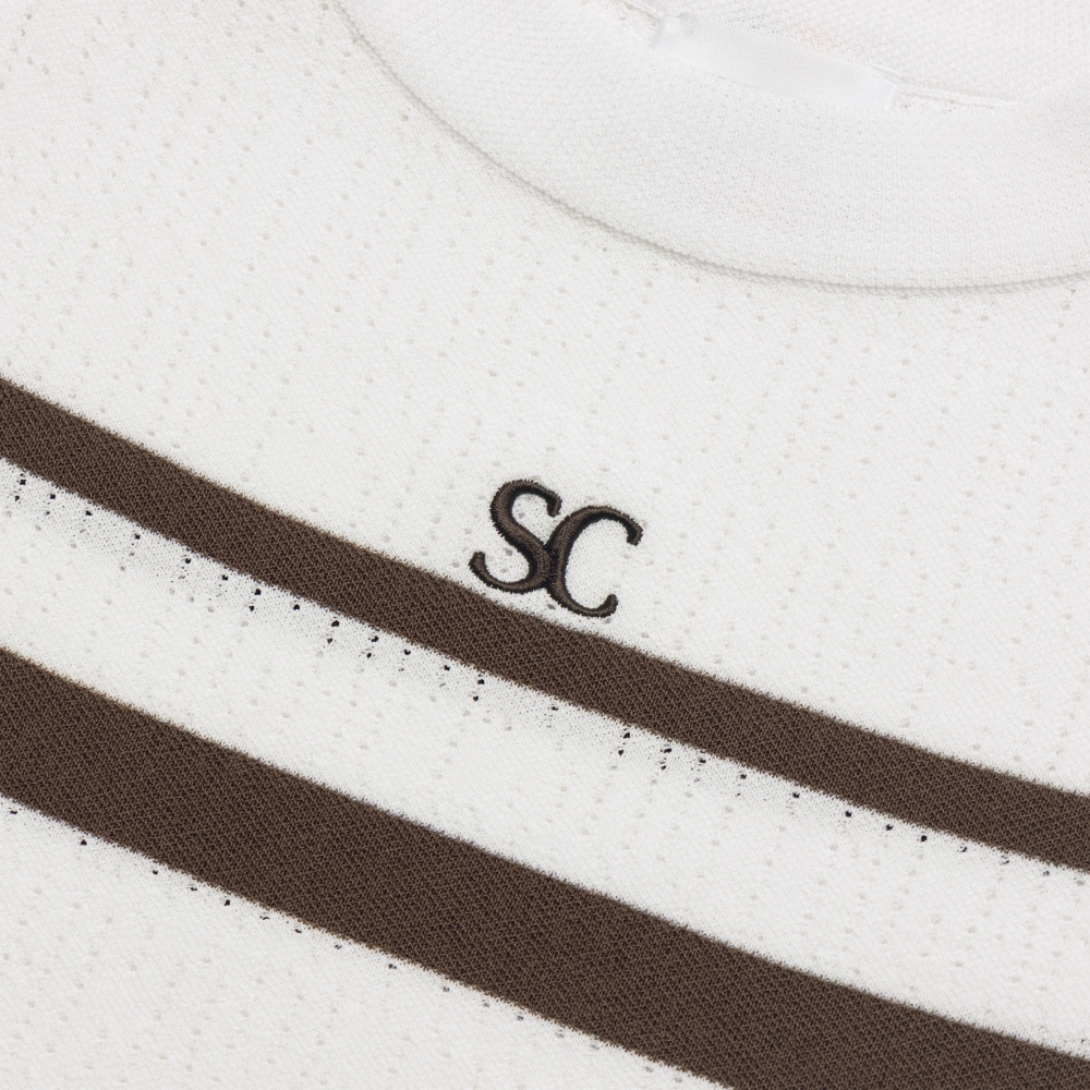Marine Stripe Short Sleeve Cool-Touch Knit_BR