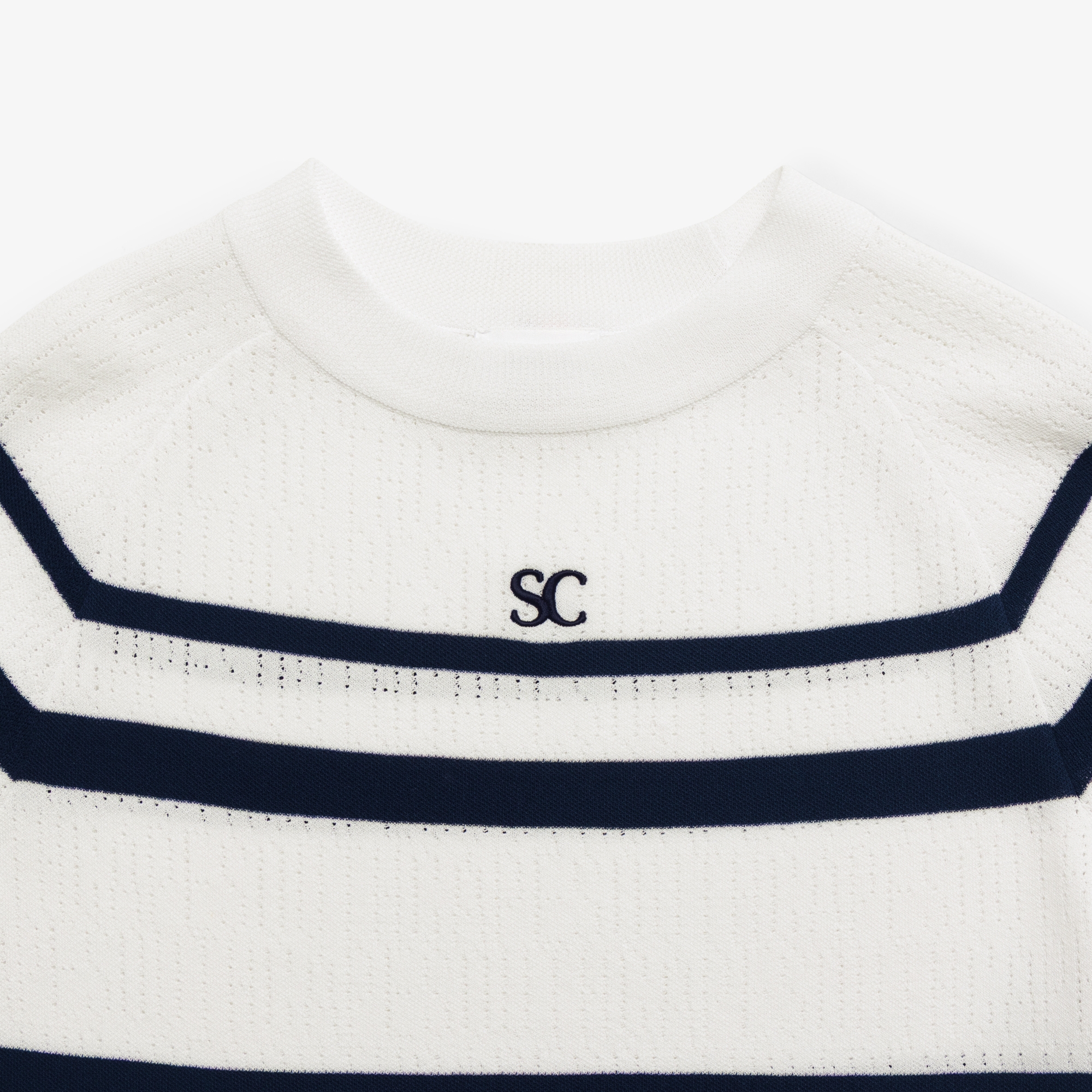 Marine Stripe Short Sleeve Cool-Touch Knit_NA