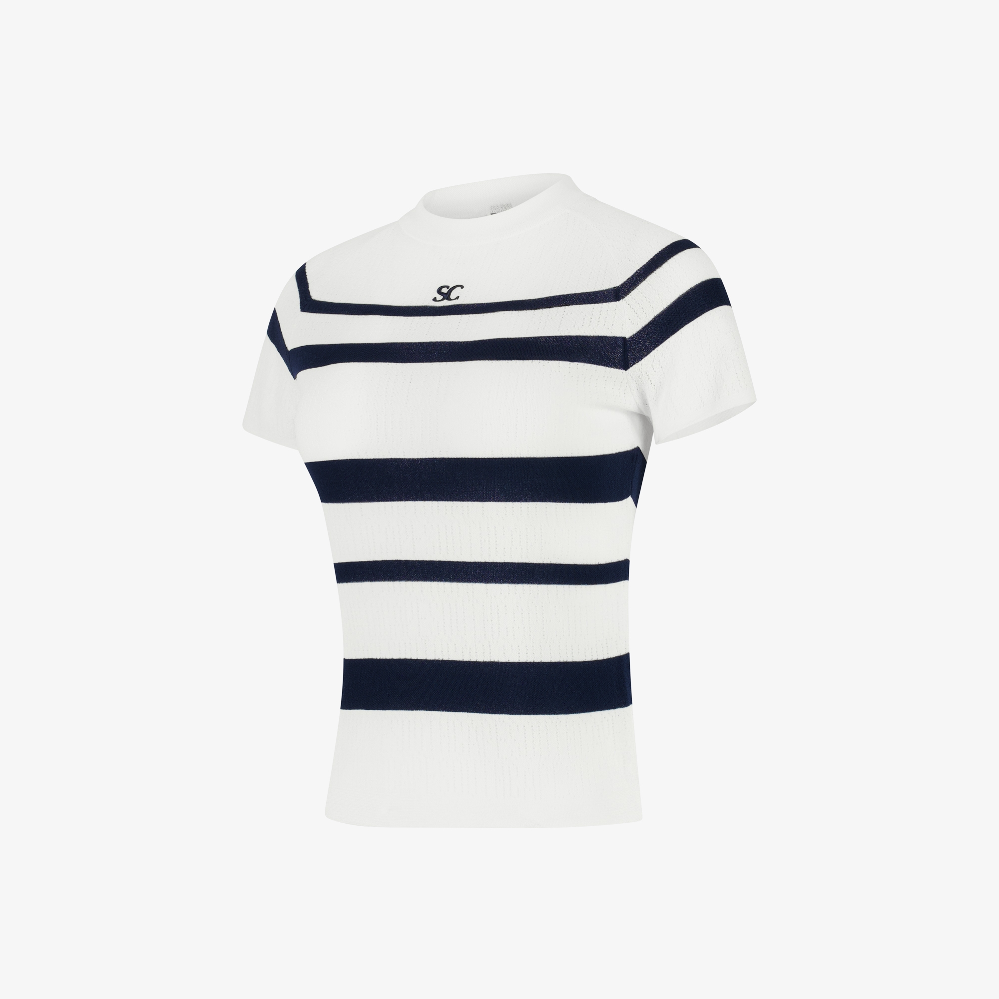 Marine Stripe Short Sleeve Cool-Touch Knit_NA