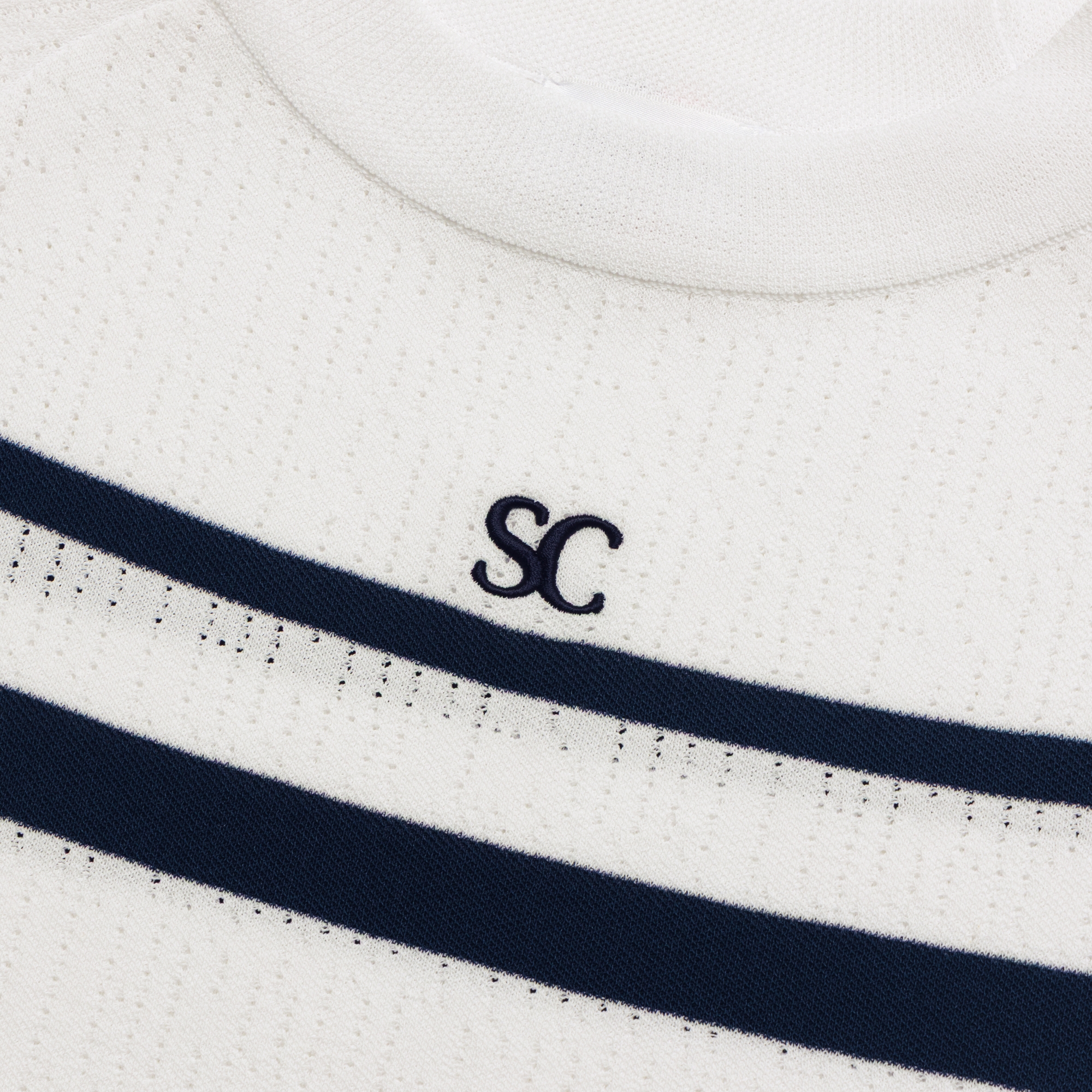 Marine Stripe Short Sleeve Cool-Touch Knit_NA