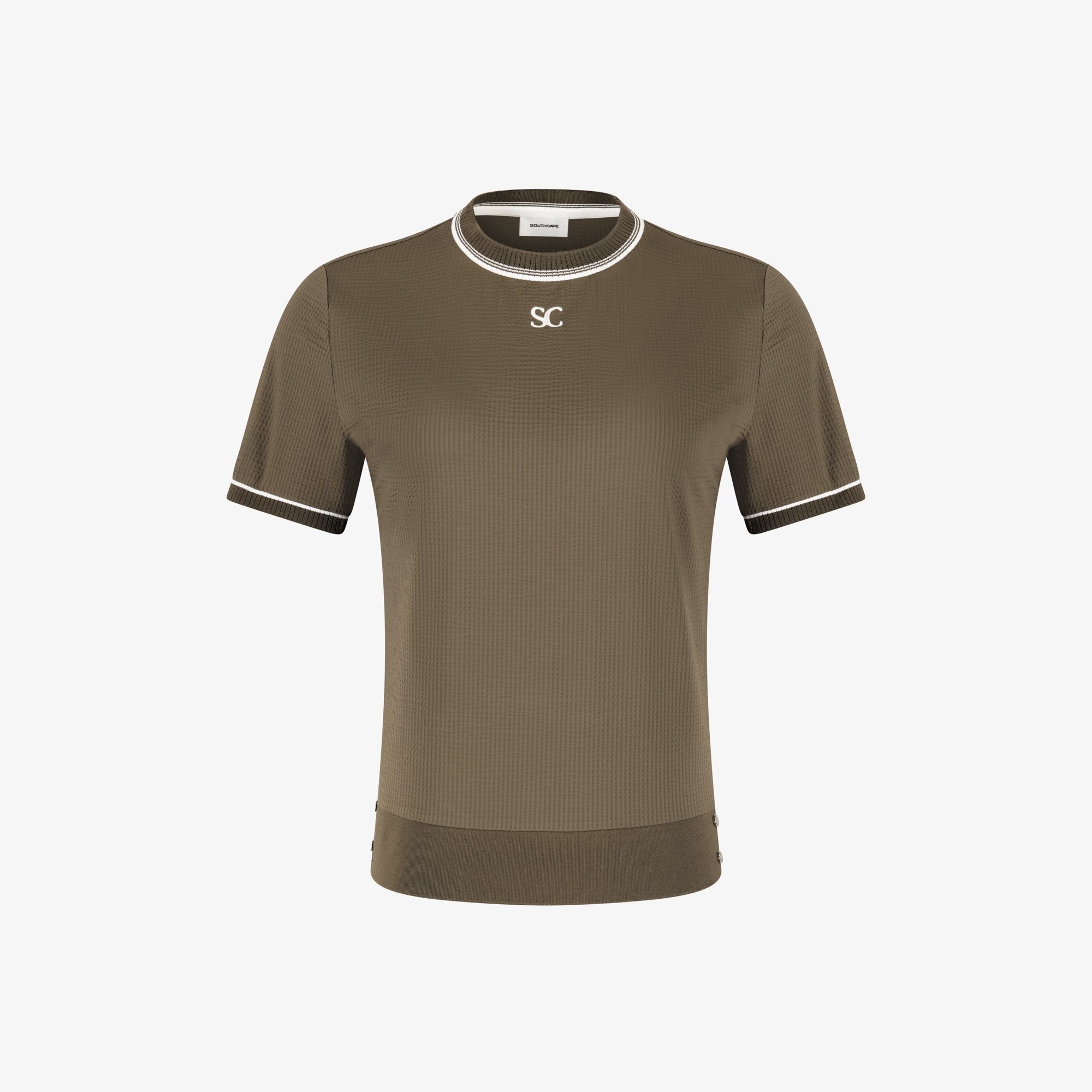 Contrast Ribbed Waffle T-Shirt_BR