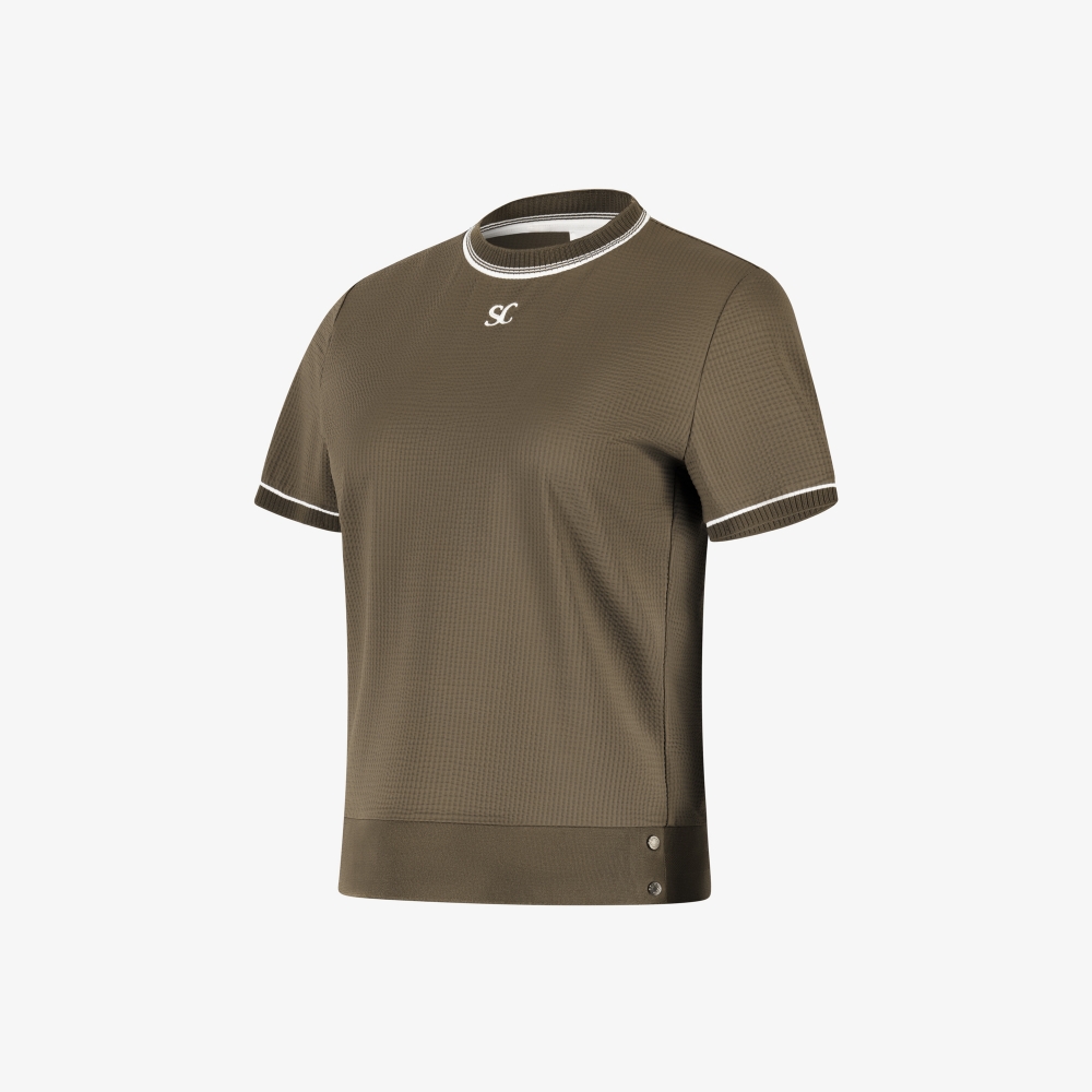 Contrast Ribbed Waffle T-Shirt_BR