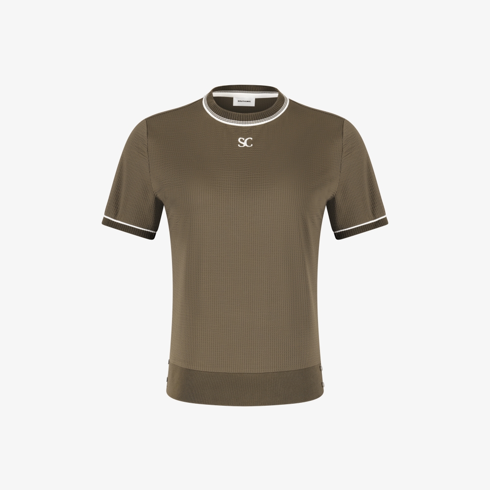 Contrast Ribbed Waffle T-Shirt_BR