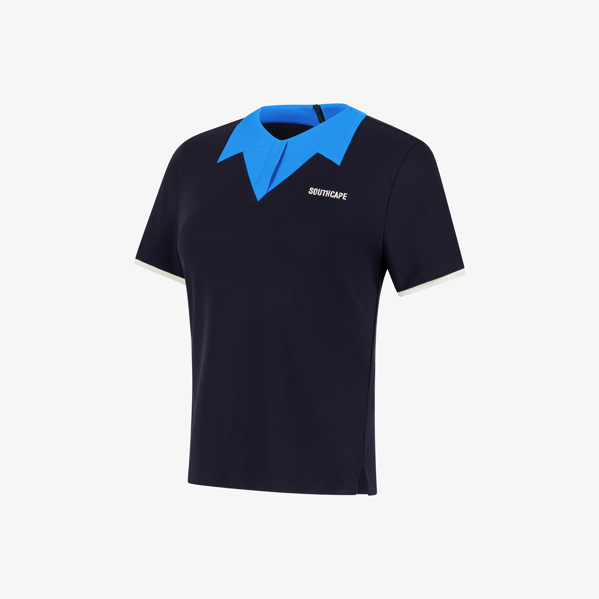 Contrast Collar Ribbed T-Shirt_DA