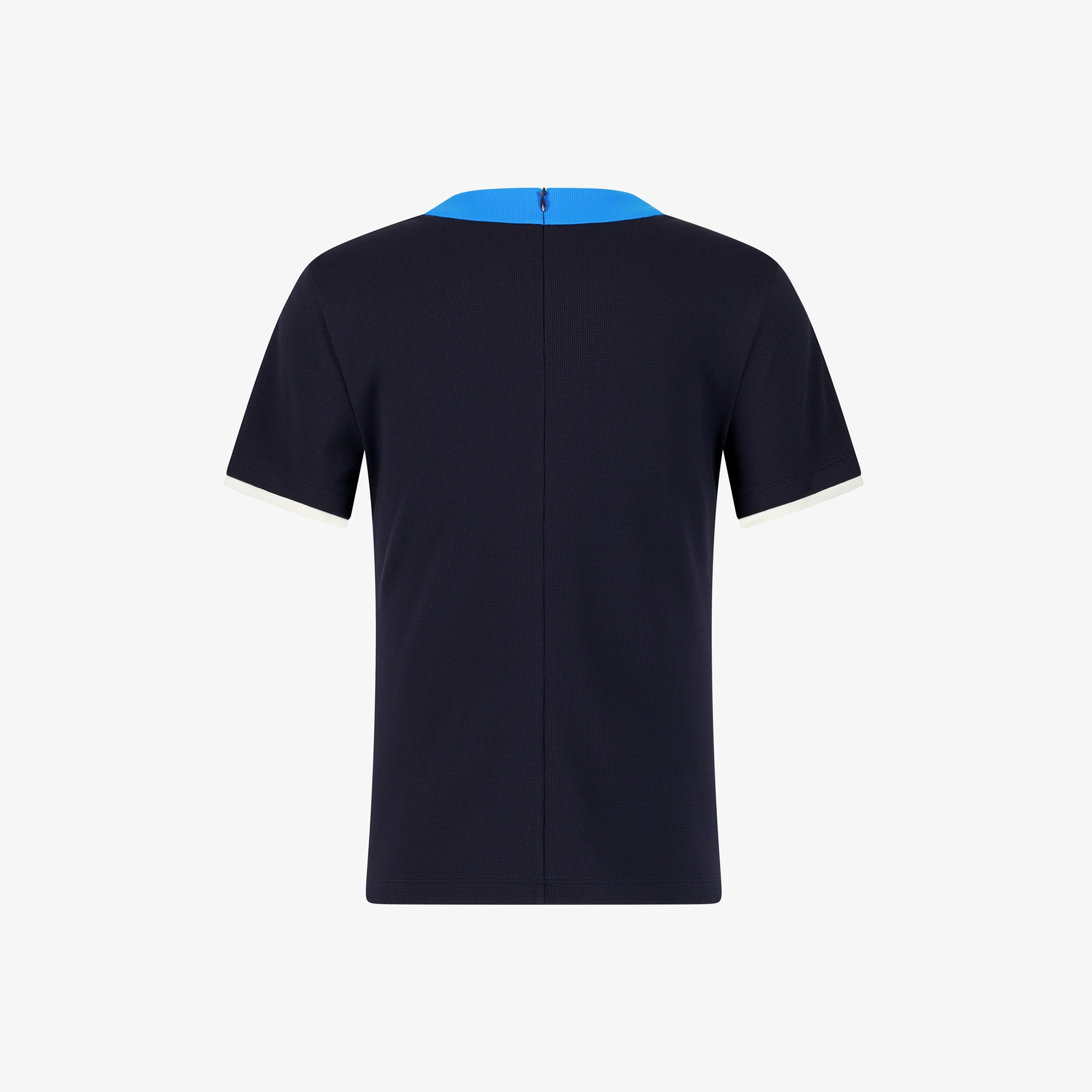 Contrast Collar Ribbed T-Shirt_DA