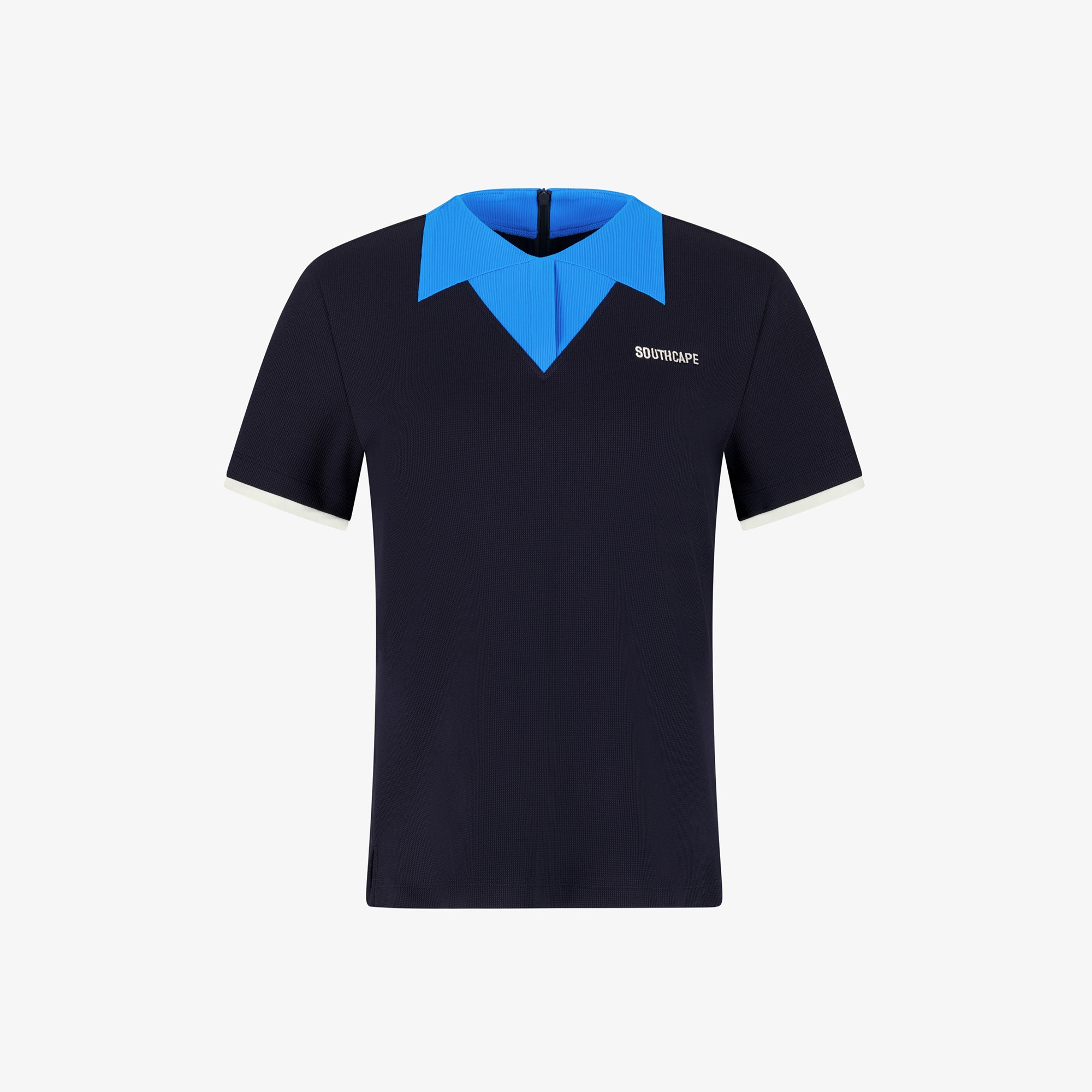 Contrast Collar Ribbed T-Shirt_DA