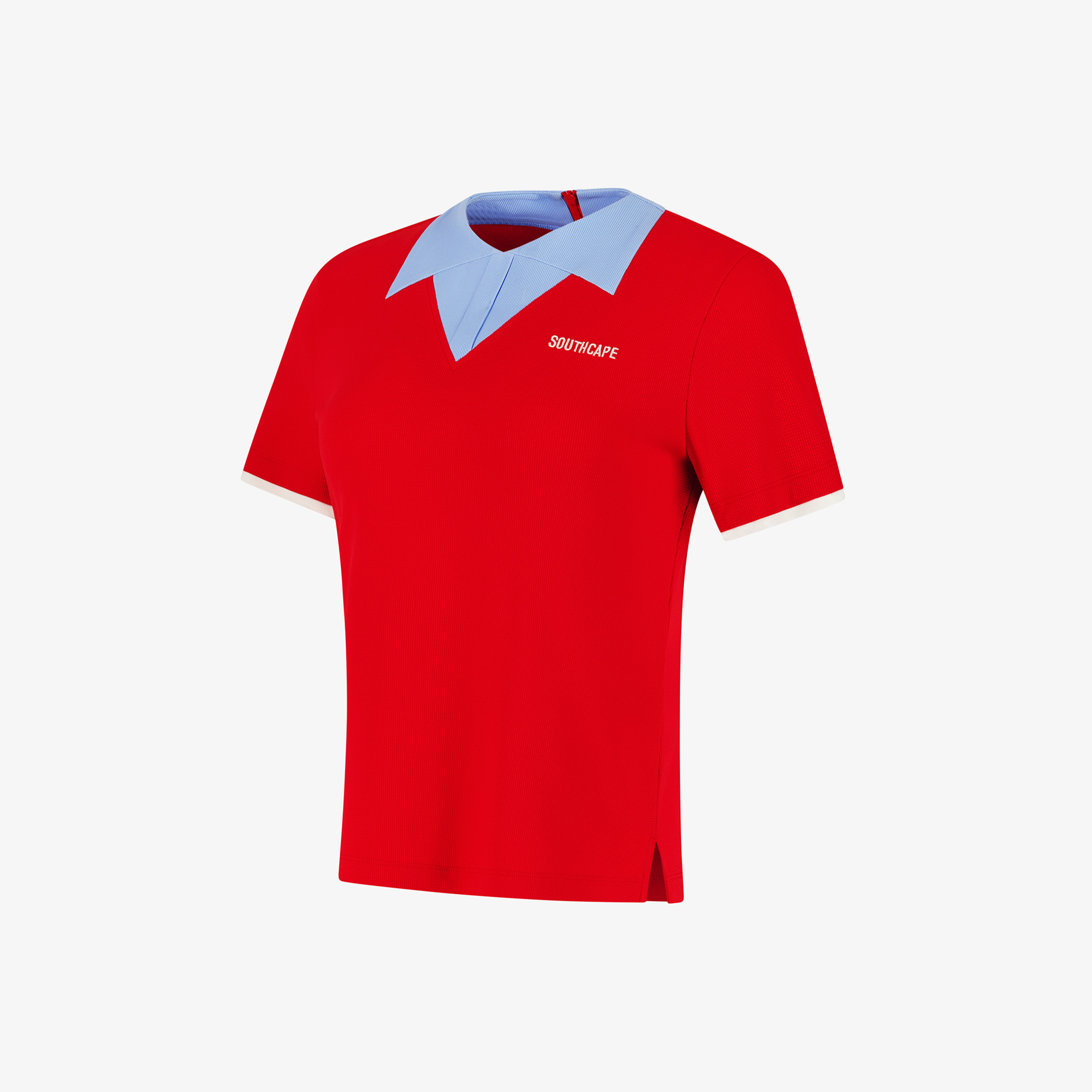 Contrast Collar Ribbed T-Shirt_RD