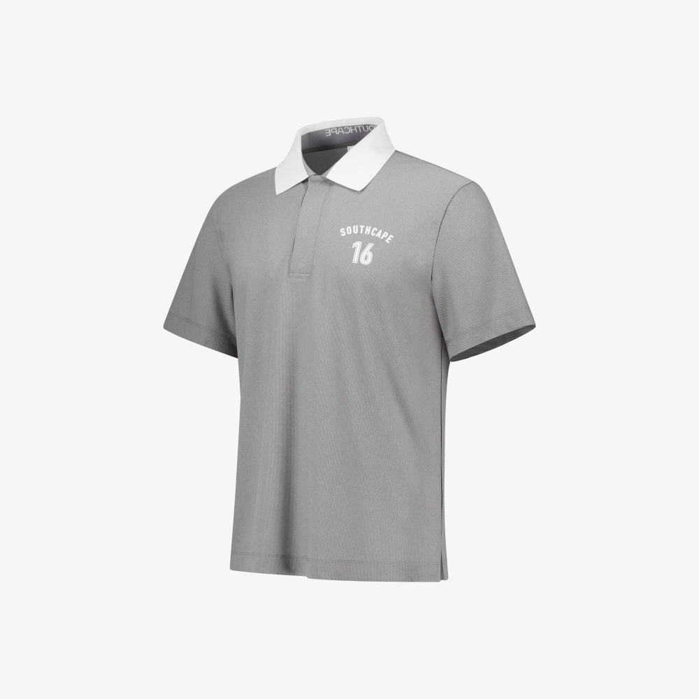 Mesh Tricot Collar T-Shirt_GY