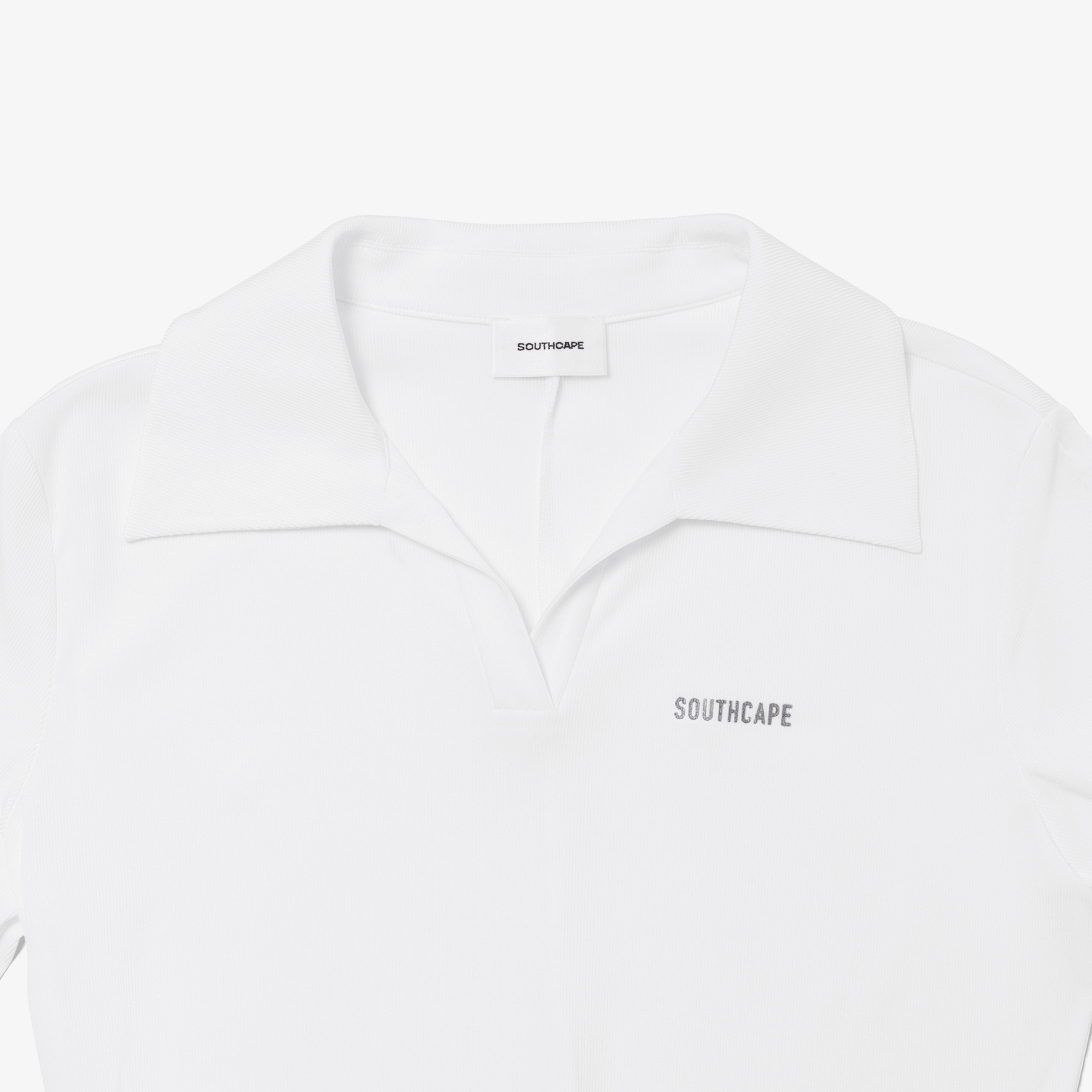 Open Collar Ribbed T-Shirt_WT
