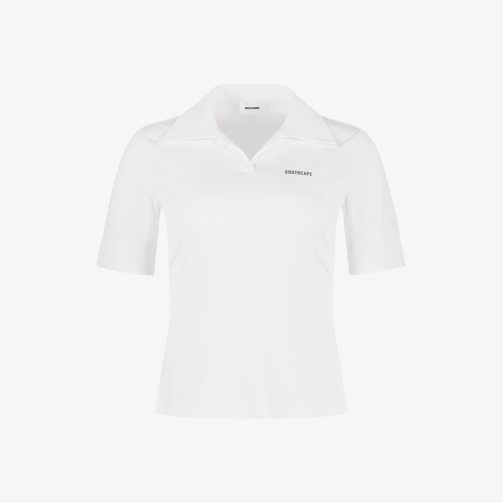 Open Collar Ribbed T-Shirt_WT