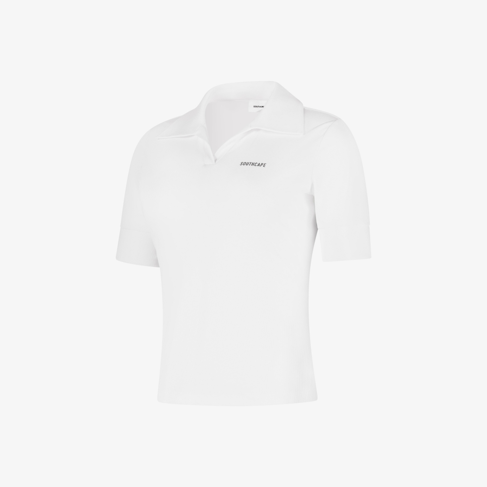 Open Collar Ribbed T-Shirt_WT