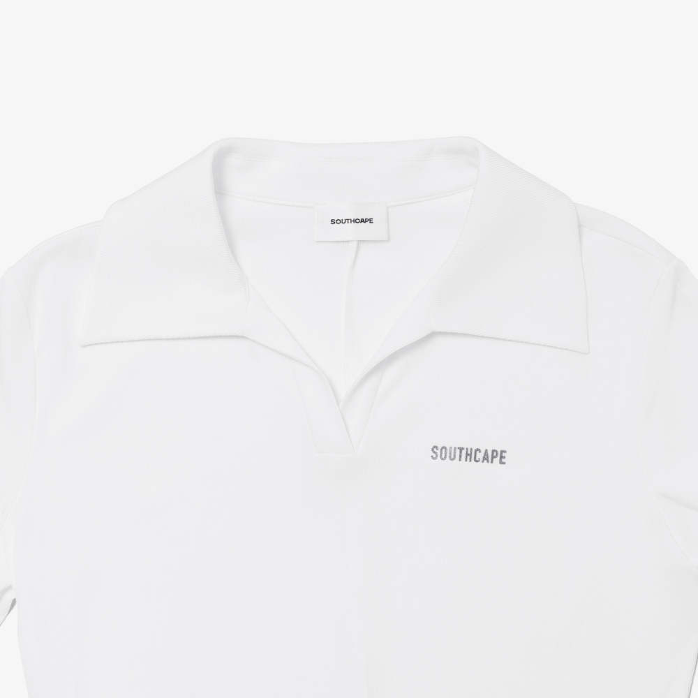 Open Collar Ribbed T-Shirt_WT