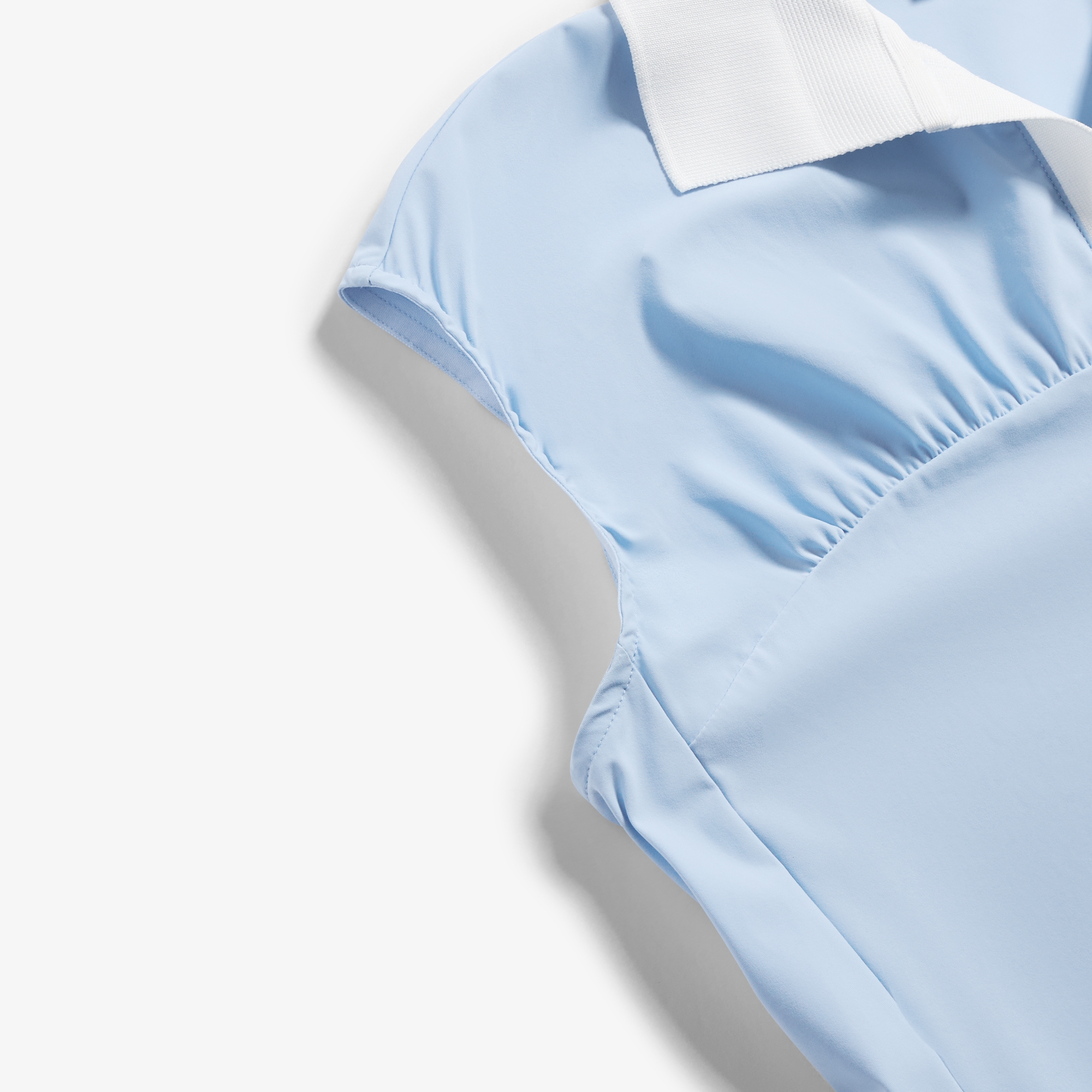 Open Collar Shirring Sleeveless_LB