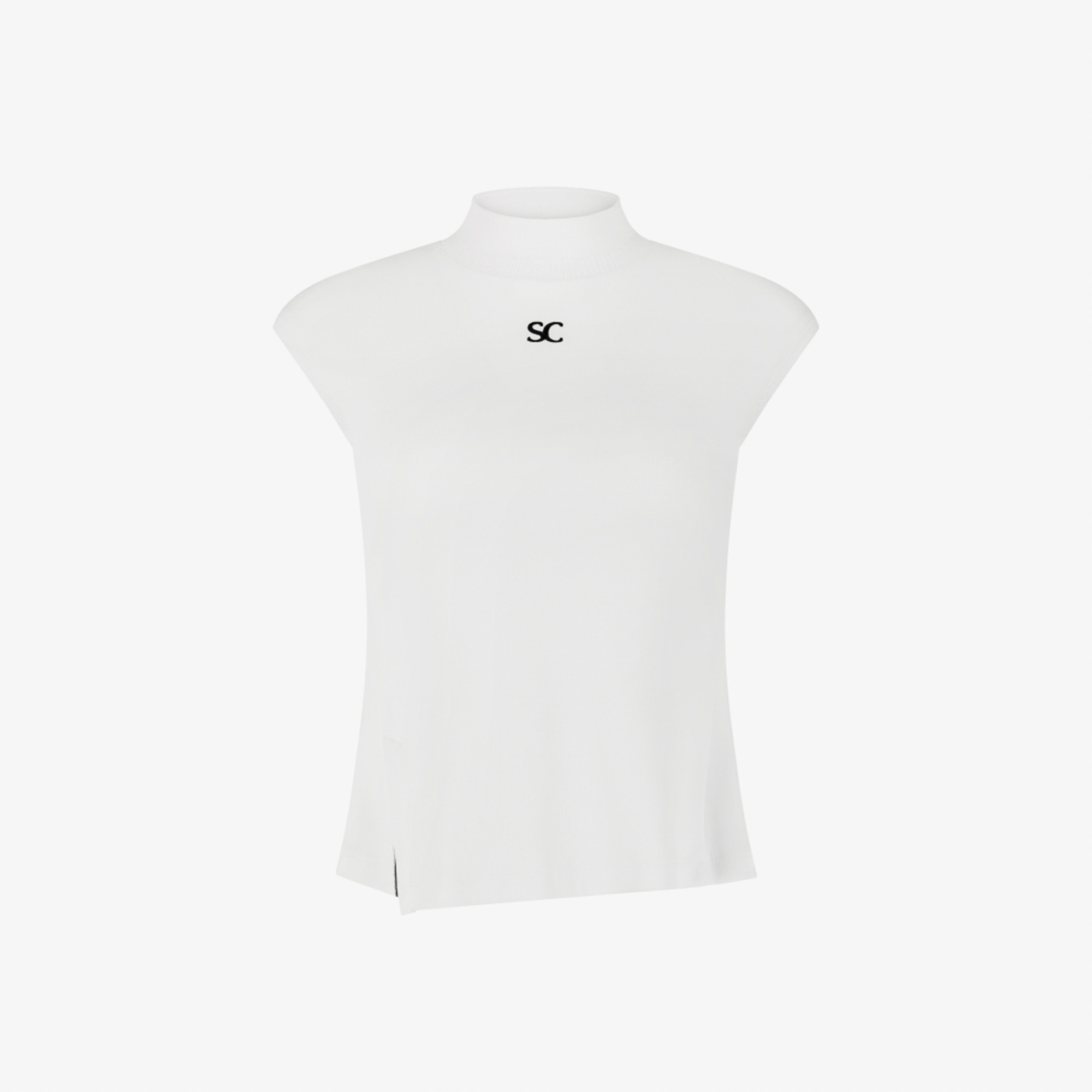 Half-Neck Ribbed Sleeveless_WT