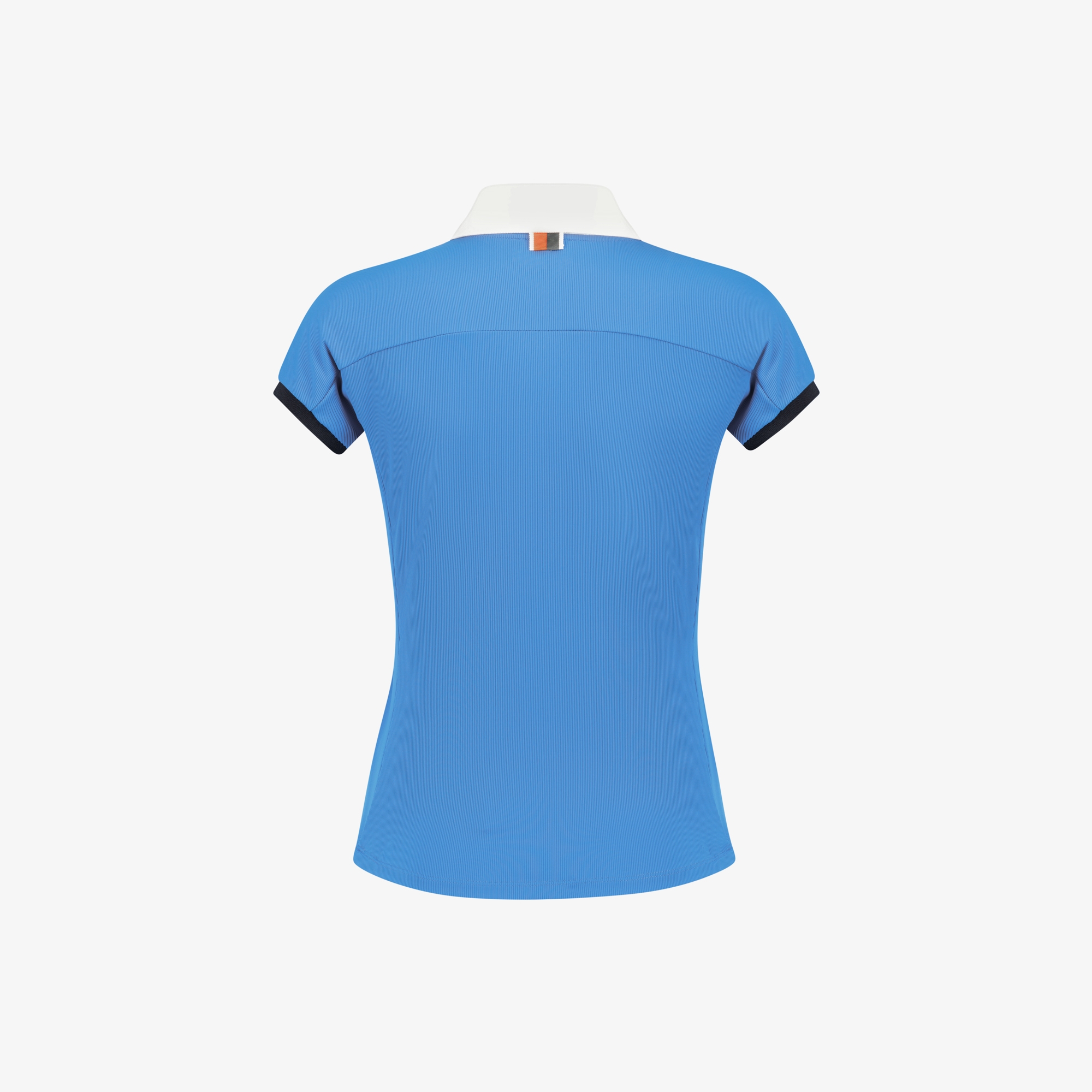 Half-Zip Contrast Collar Ribbed T-Shirt_BL