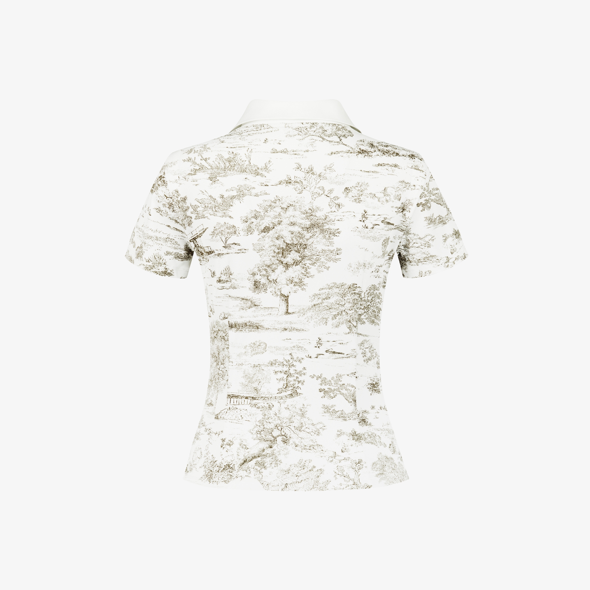 Namhae Heritage Print Open Collar T-Shirt_KH