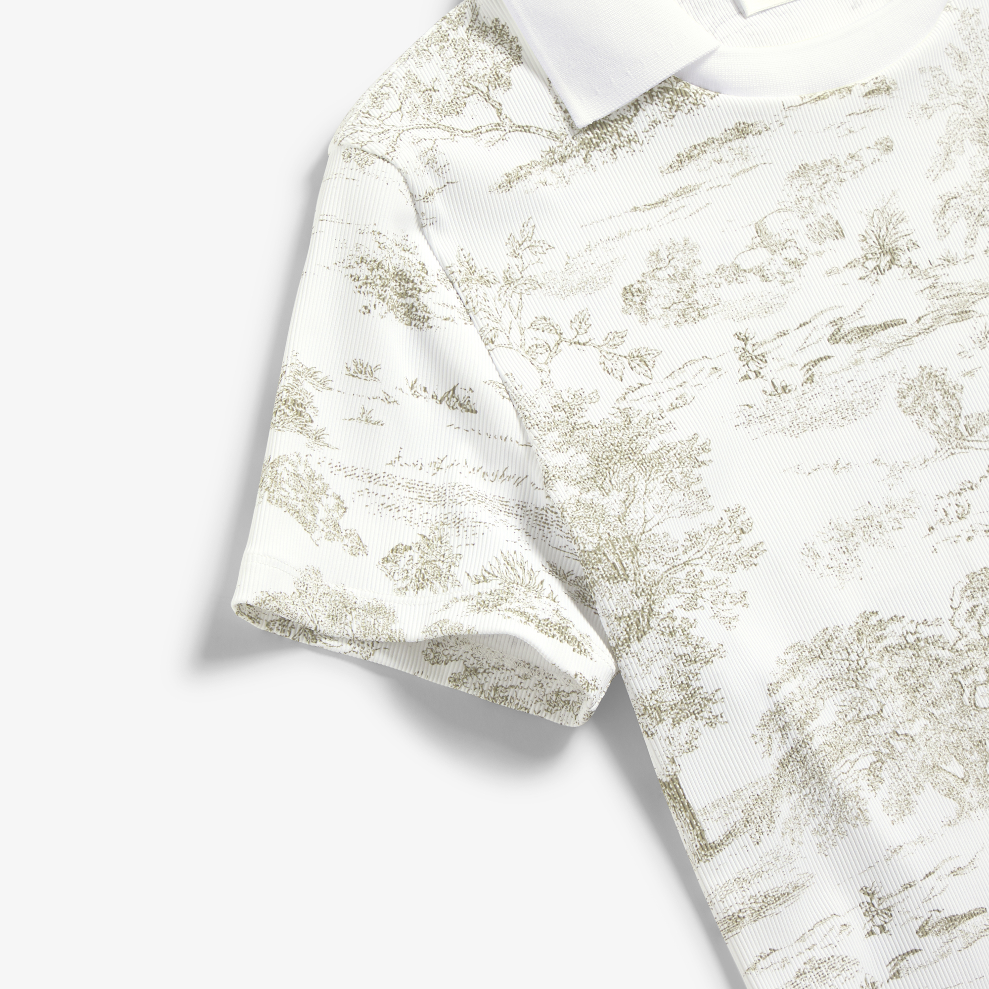 Namhae Heritage Print Open Collar T-Shirt_KH