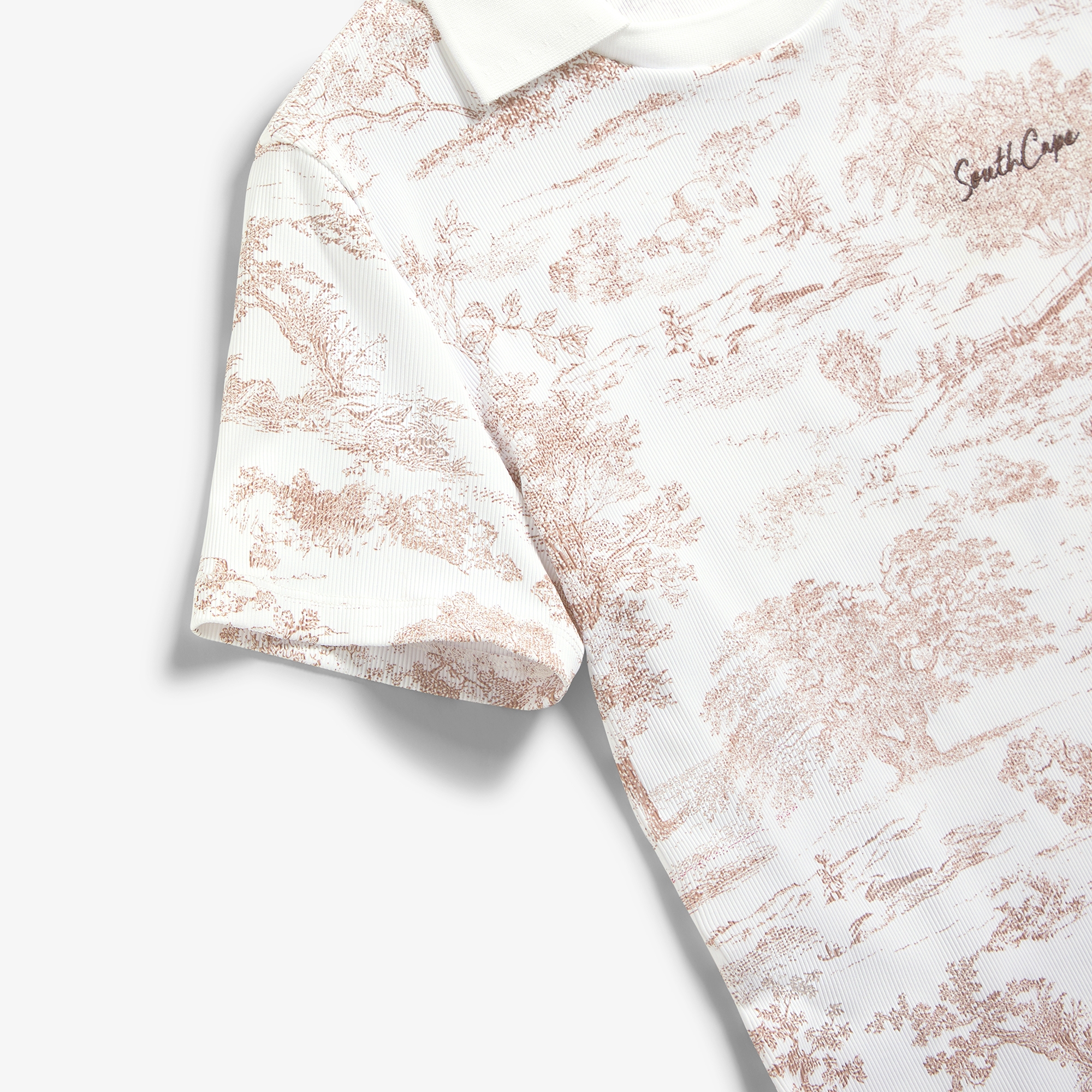 Namhae Heritage Print Open Collar T-Shirt_LW