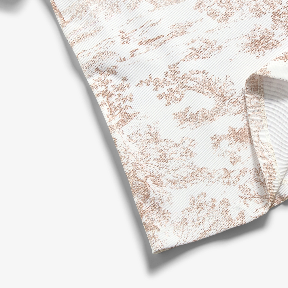 Namhae Heritage Print Open Collar T-Shirt_LW